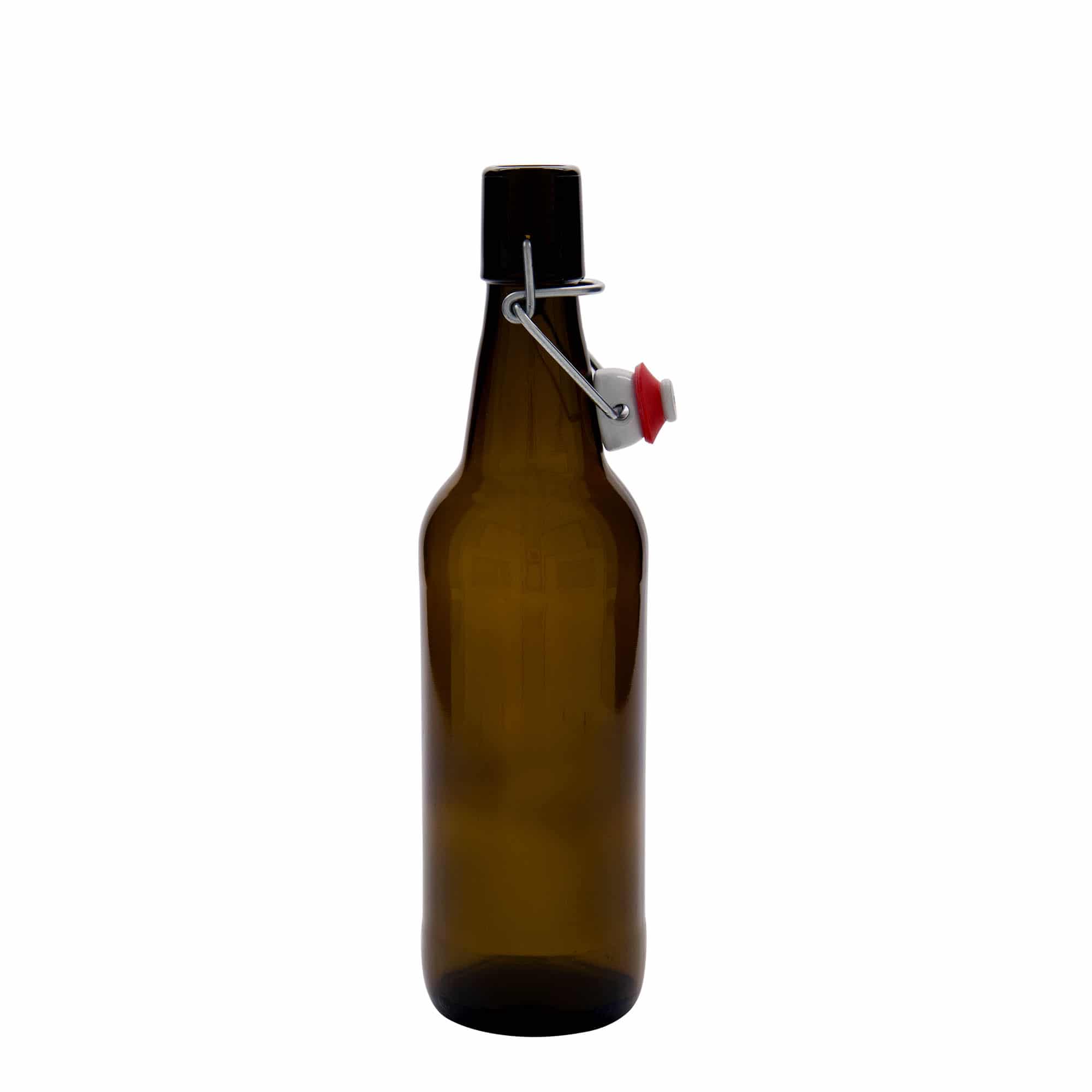 500 ml ølflaske, glas, brun, åbning: Patentlåg
