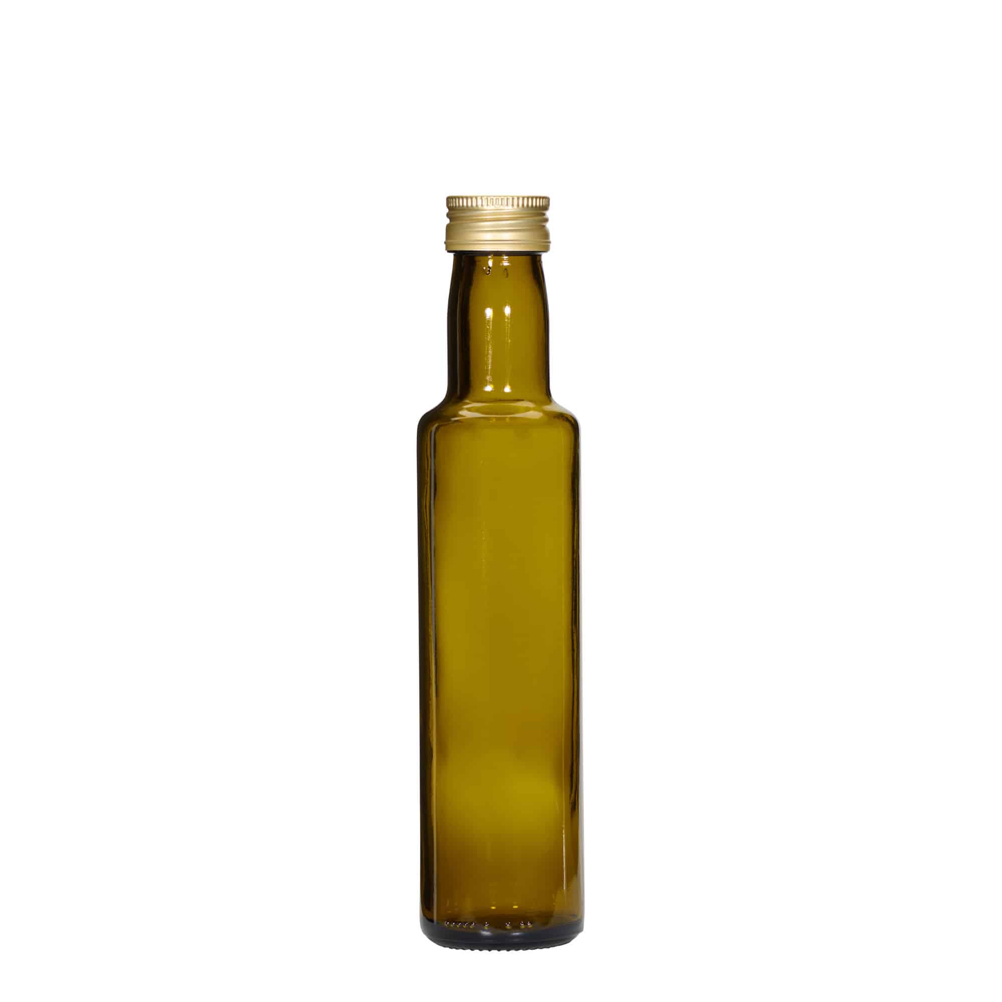 250 ml glasflaske 'Dorica', antikgrøn, åbning: PP 31,5