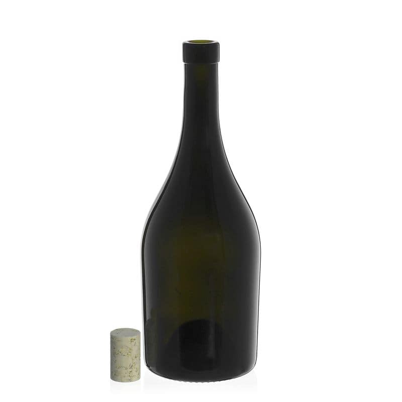 750 ml vinflaske 'Exclusive', antikgrøn, åbning: Kork