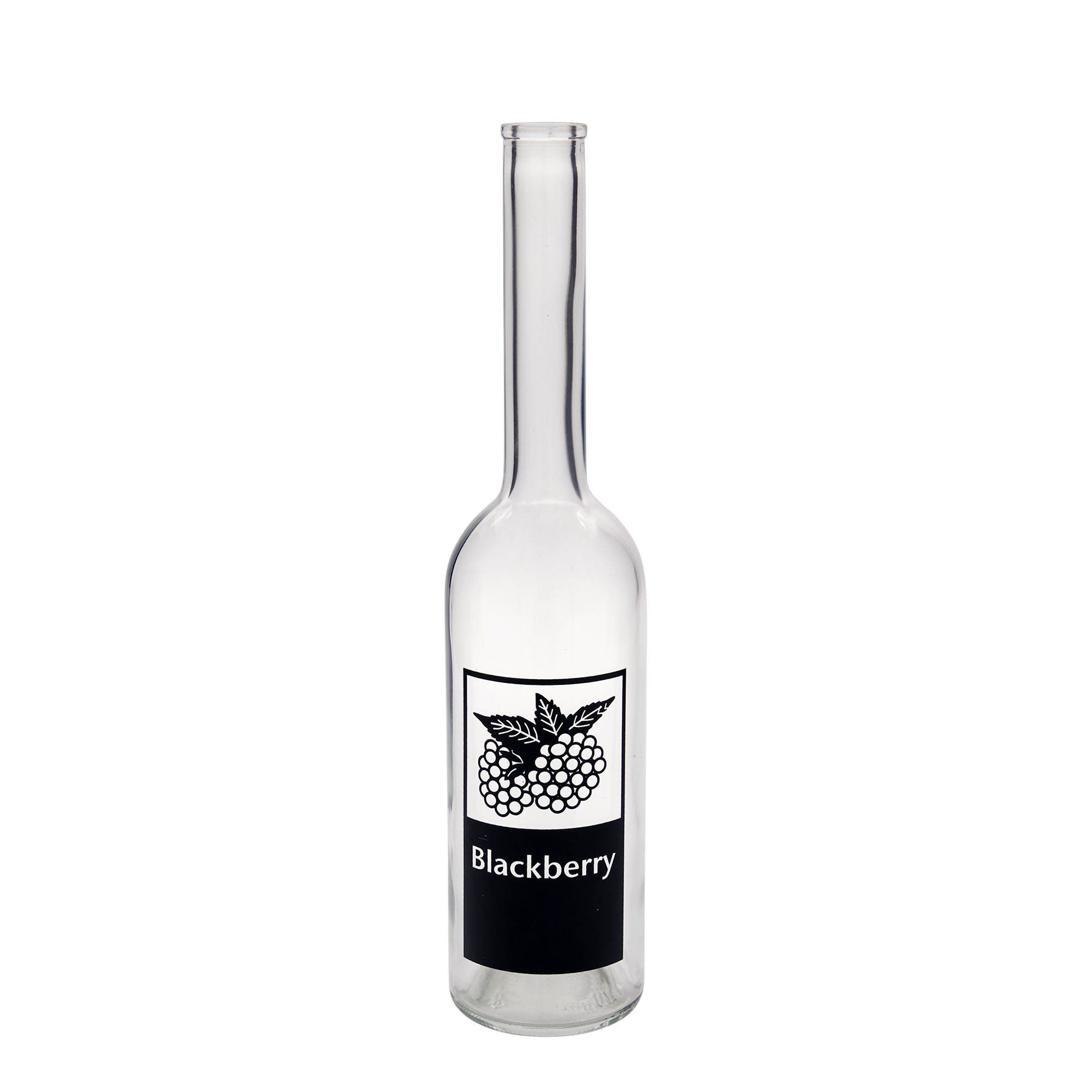 500 ml glasflaske 'Opera', motiv: brombær, åbning: kork 500 ml glasflaske 'Opera', motiv: brombær, åbning: kork