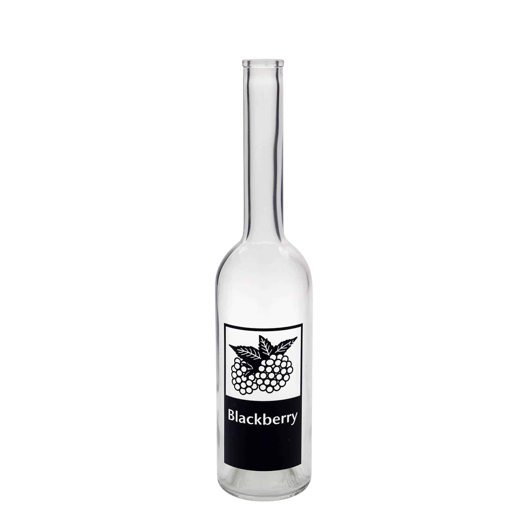 500 ml glasflaske »Opera«, motiv: brombær, åbning: kork