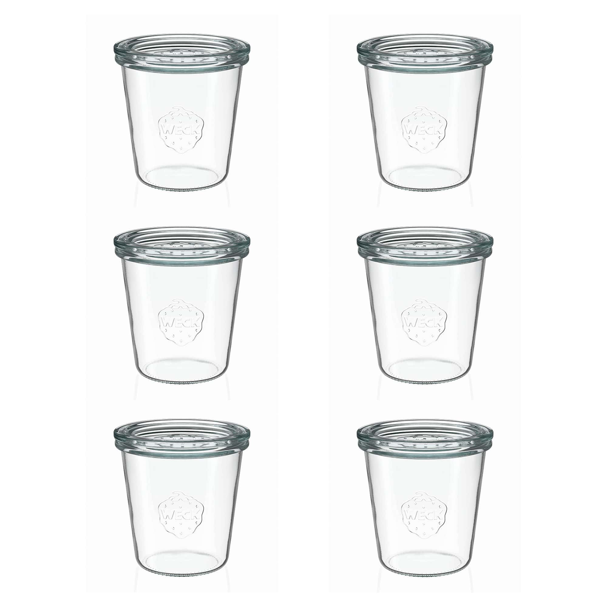 6x 290 ml WECK-sturzgas høj med glaslåg RR 80