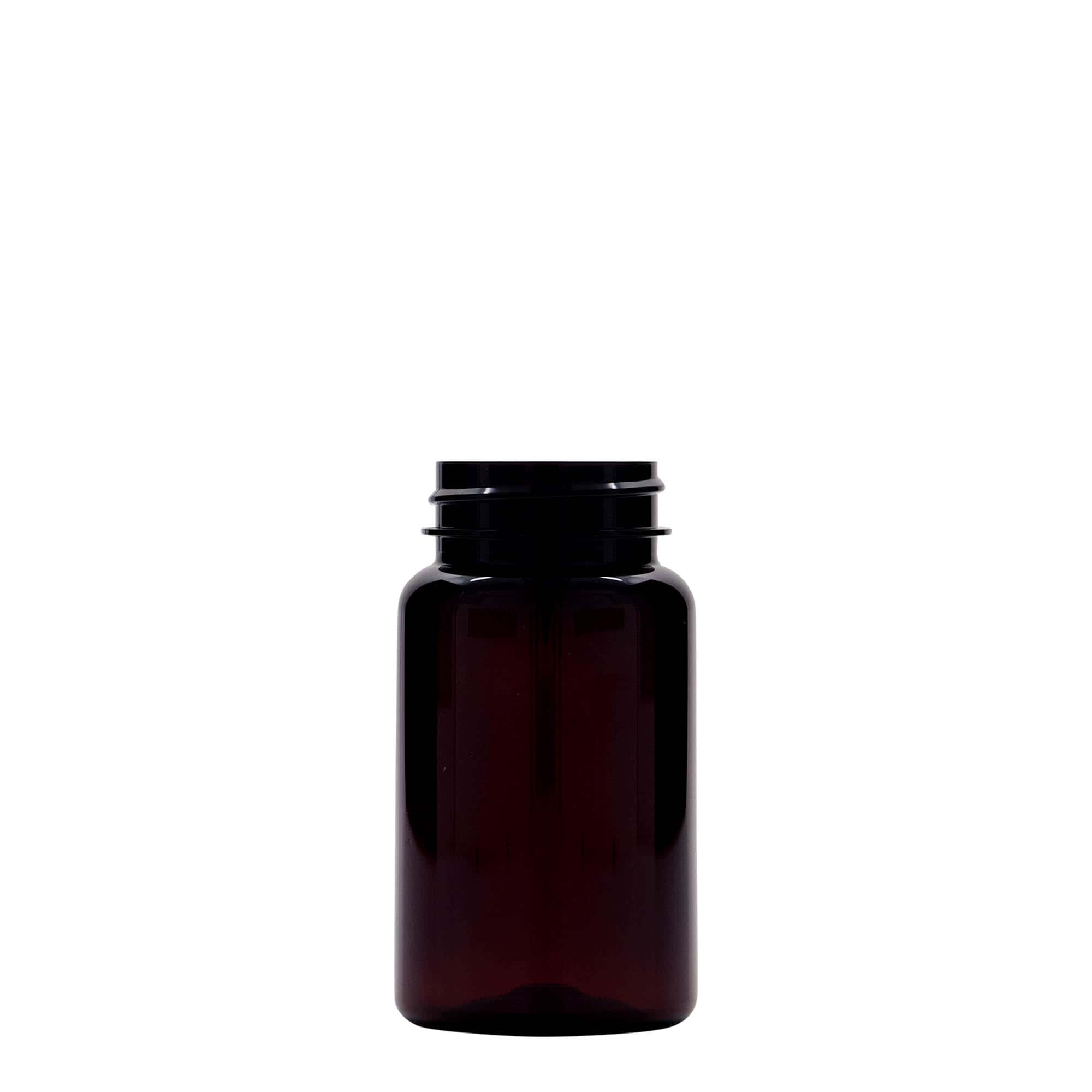100 ml PET-flaske, plastik, brun, åbning: 38/400