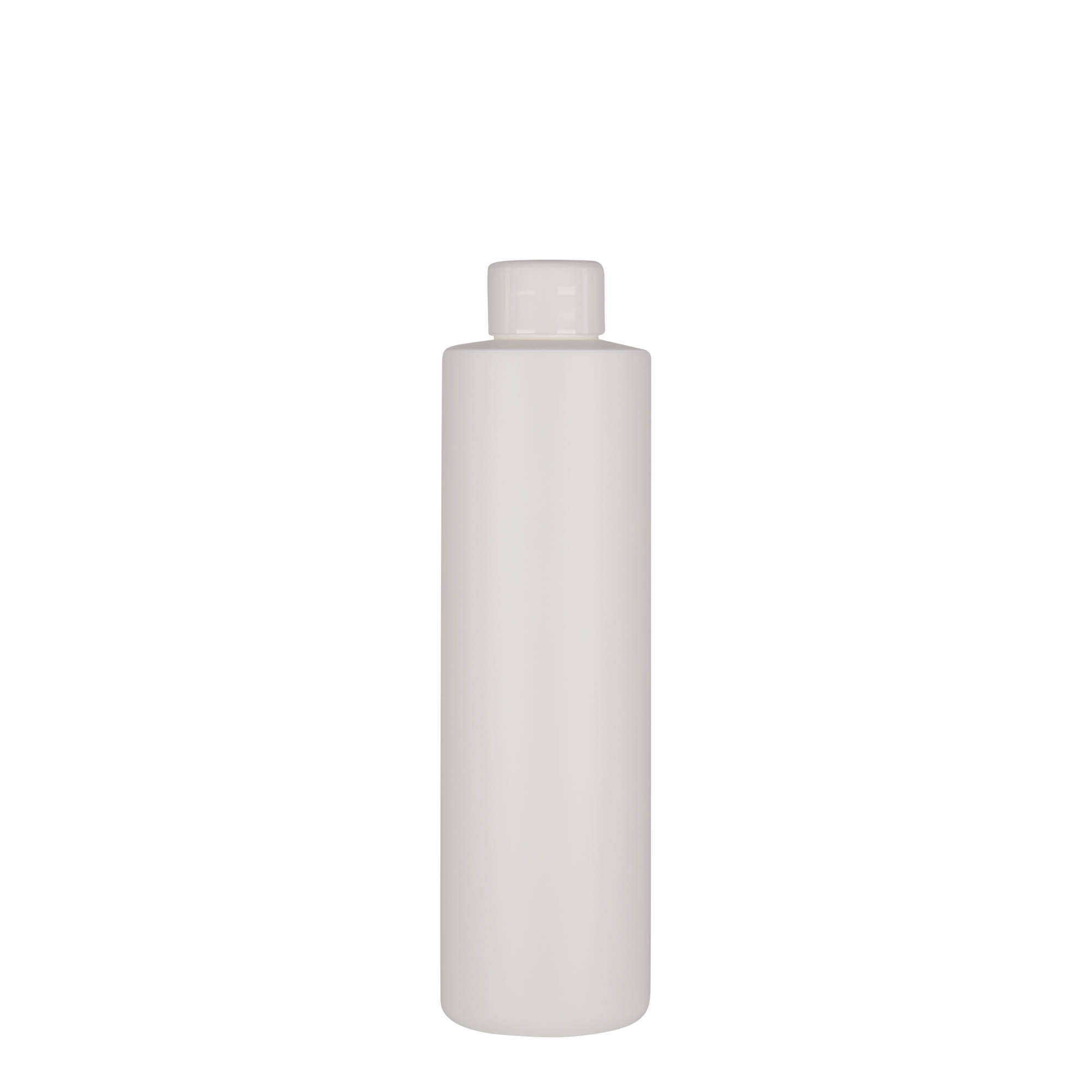 250 ml plastflaske 'Pipe', grøn HDPE, hvid, åbning: 24/410