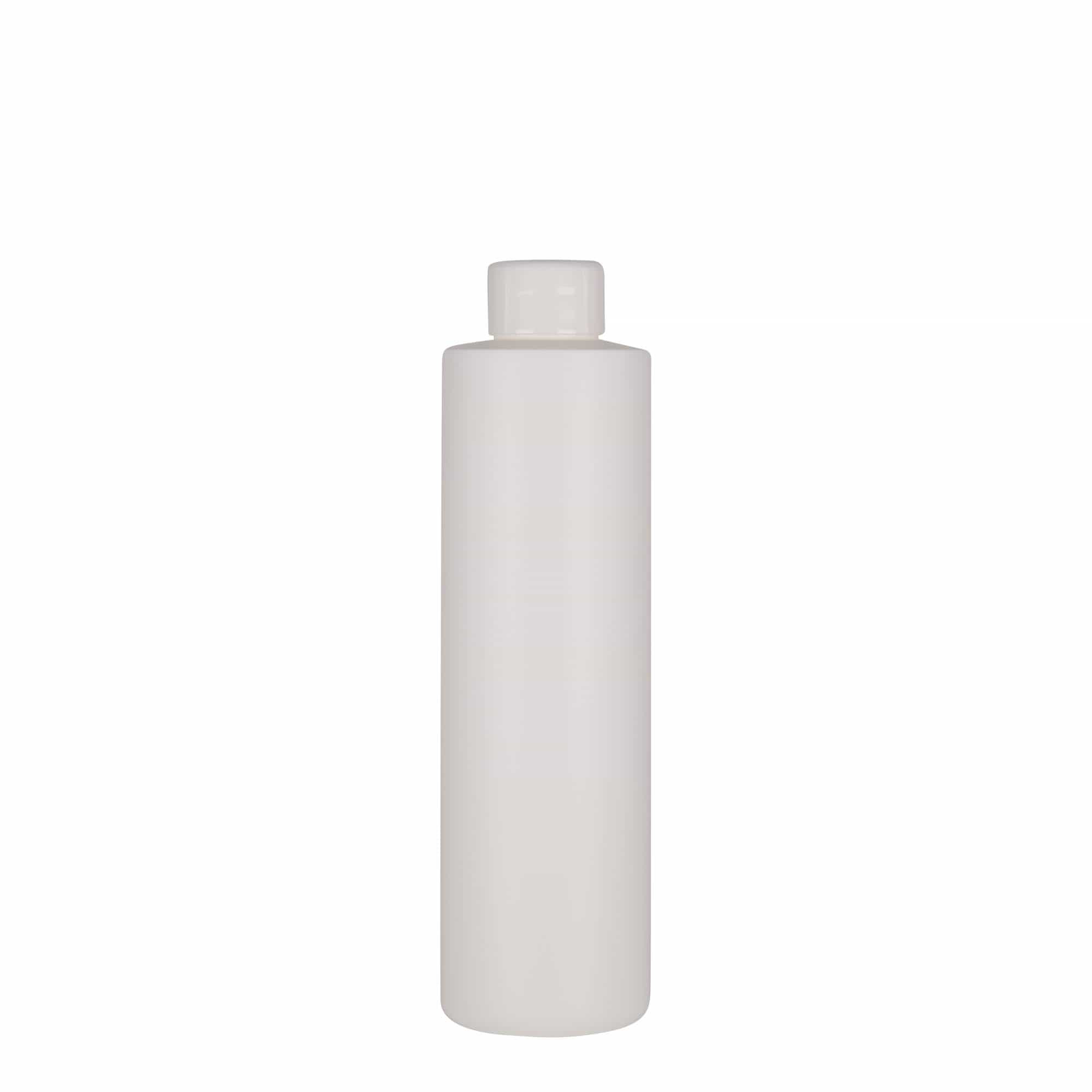 250 ml plastflaske 'Pipe', grøn HDPE, hvid, åbning: 24/410