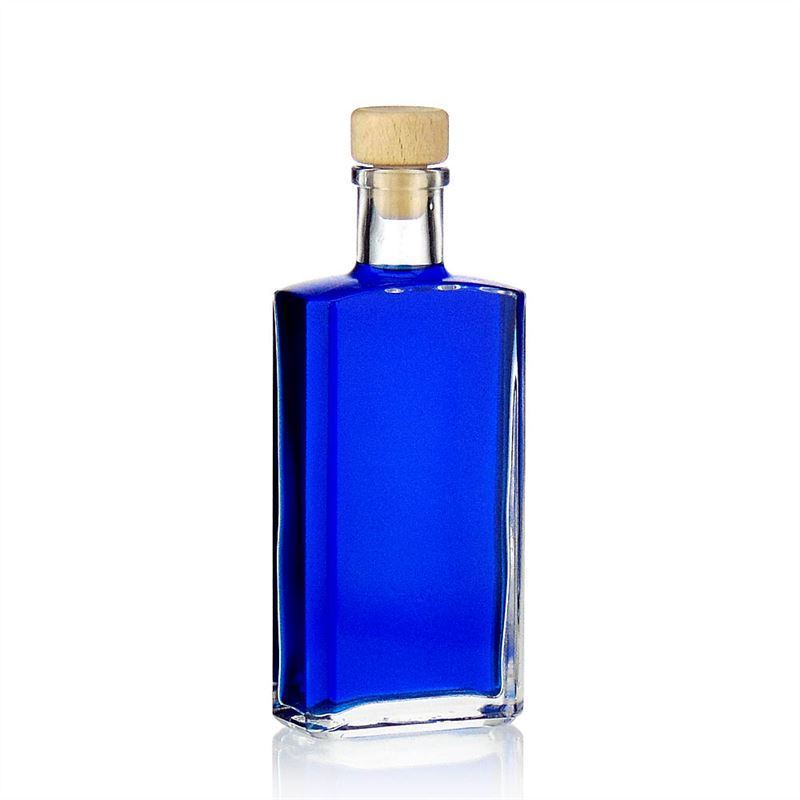 200 ml glasflaske 'Shiny', rektangulær, åbning: kork 200 ml glasflaske 'Shiny', rektangulær, åbning: kork