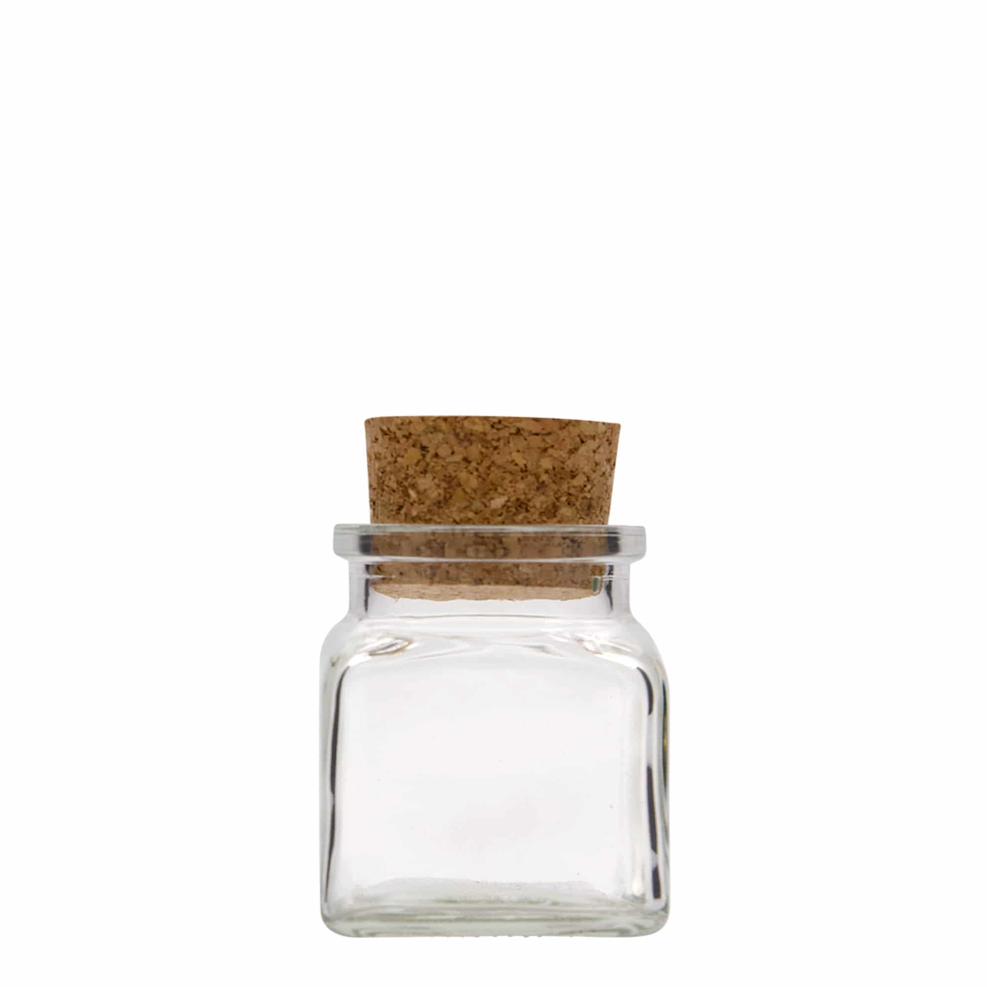 120 ml korkglas, firkantet, åbning: kork