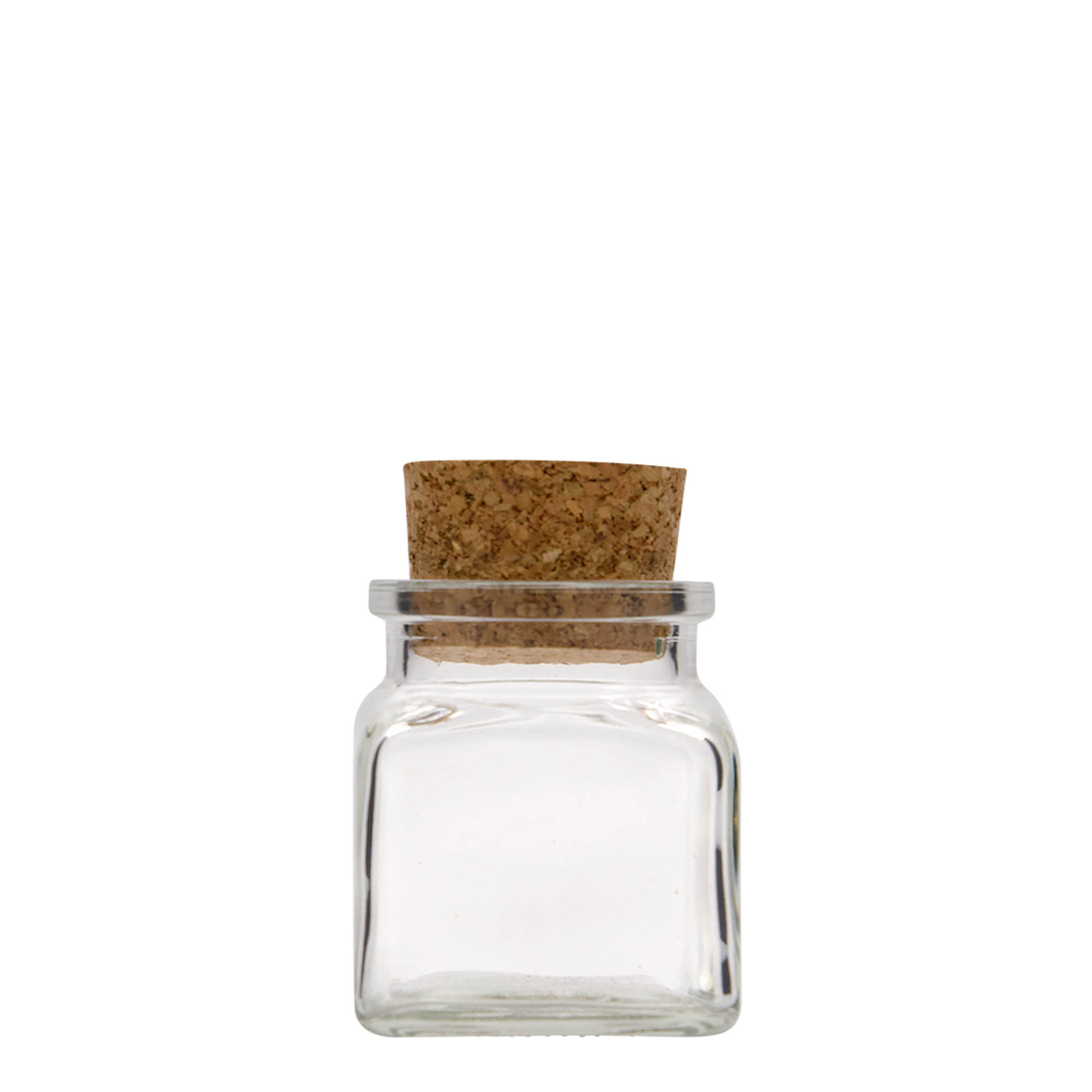 120 ml korkglas, firkantet, åbning: kork