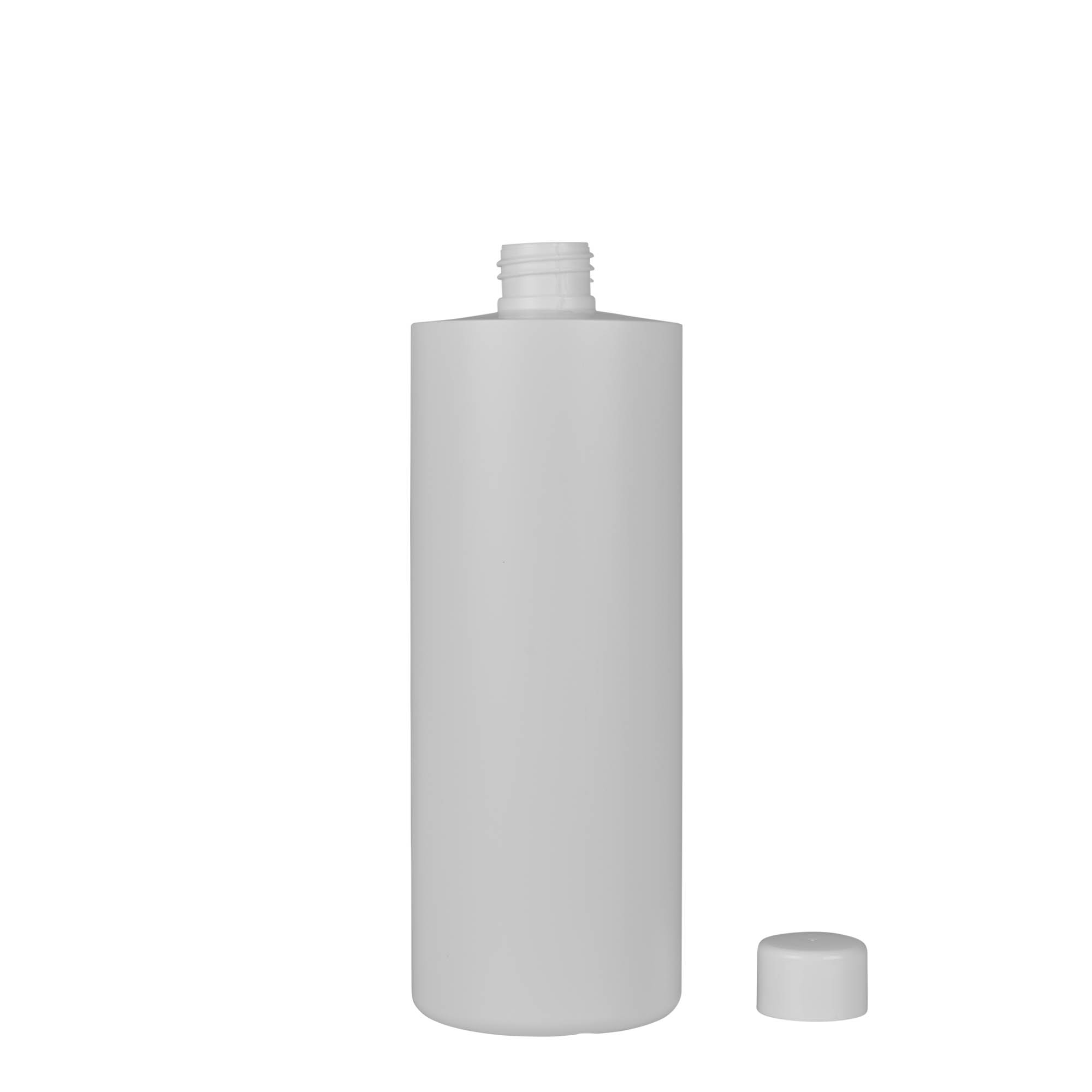 500 ml plastikflaske 'Pipe', grøn HDPE, hvid, tud: 24/410