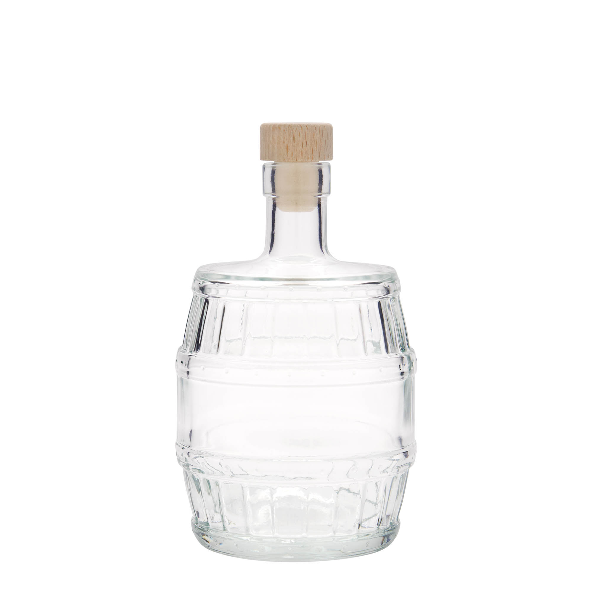 500 ml glasflaske 'tønde', åbning: kork 500 ml glasflaske 'tønde', åbning: kork