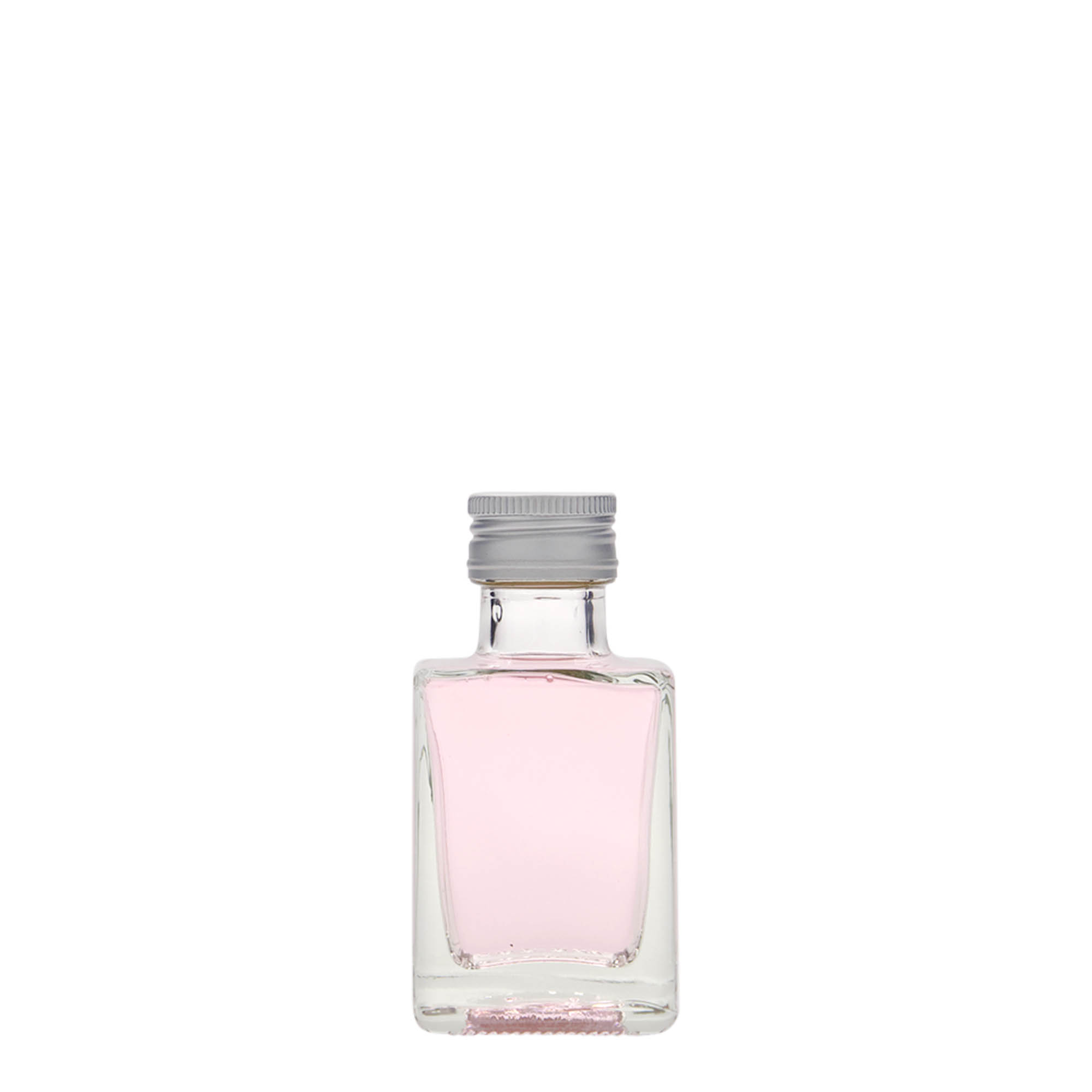 50 ml glasflaske 'Cube', firkantet, åbning: PP 24 50 ml glasflaske 'Cube', firkantet, åbning: PP 24