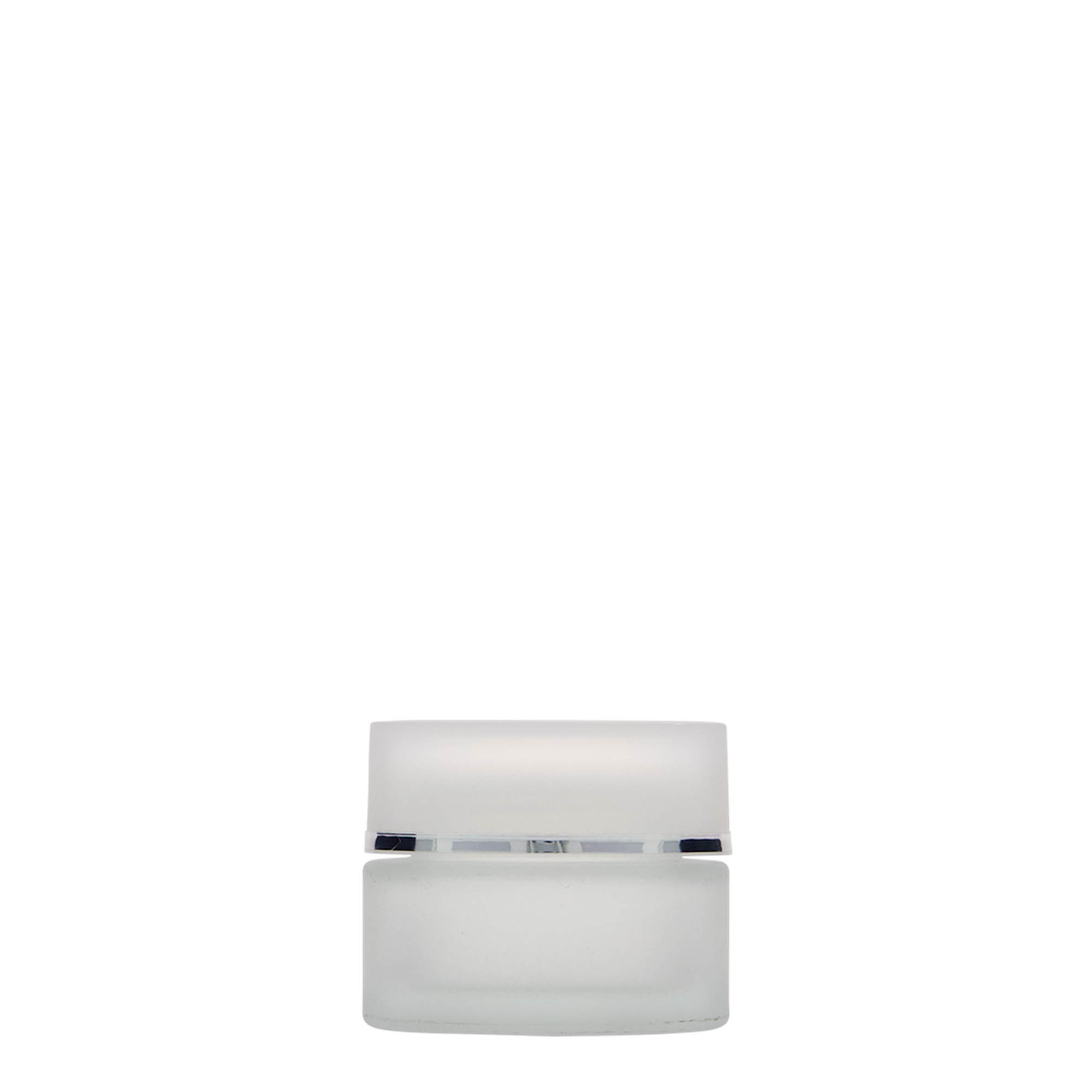 15 ml krukke 'Platin Edition', glas, frostet, åbning: skruelåg