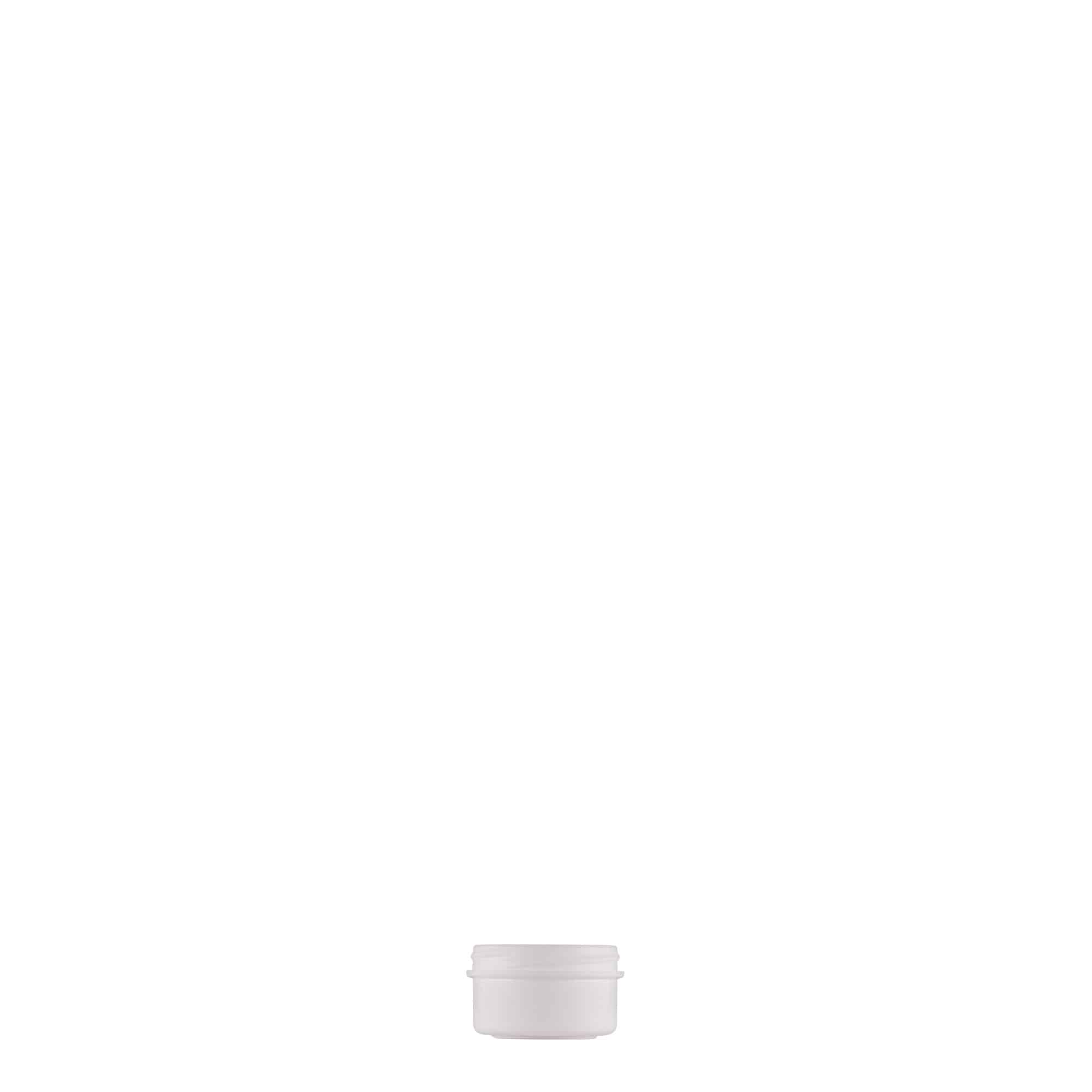 6 ml plastbeholder »White Line«, PP, hvid, åbning: skruelåg