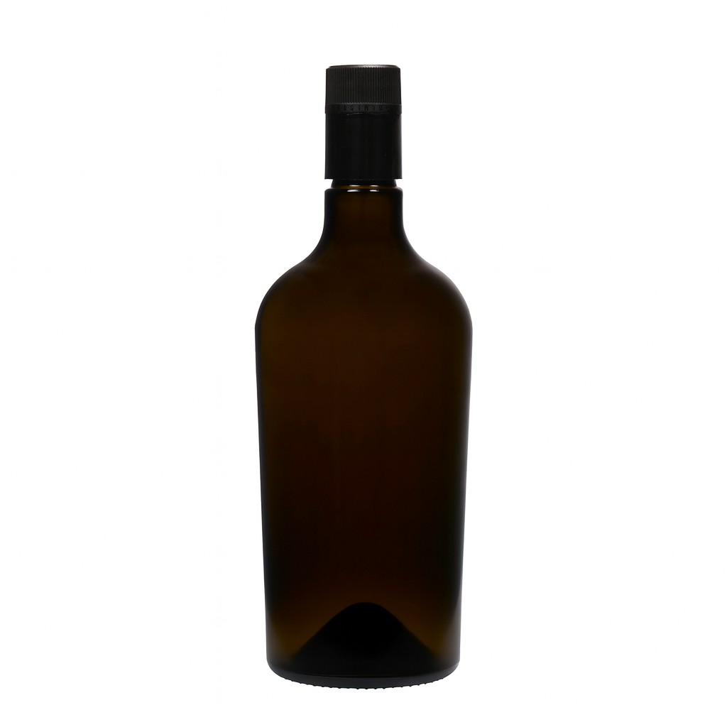 750 ml eddike-/olieflaske »Oleum«, glas, antikgrøn, munding: DOP