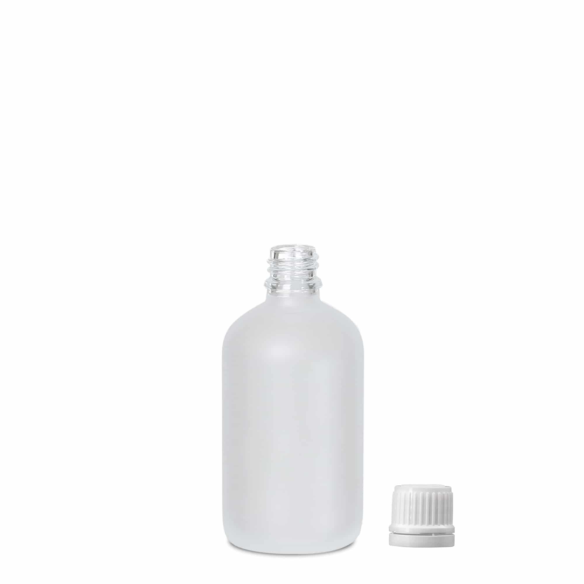 100 ml medicinflaske, glas, frostet, munding: DIN 18