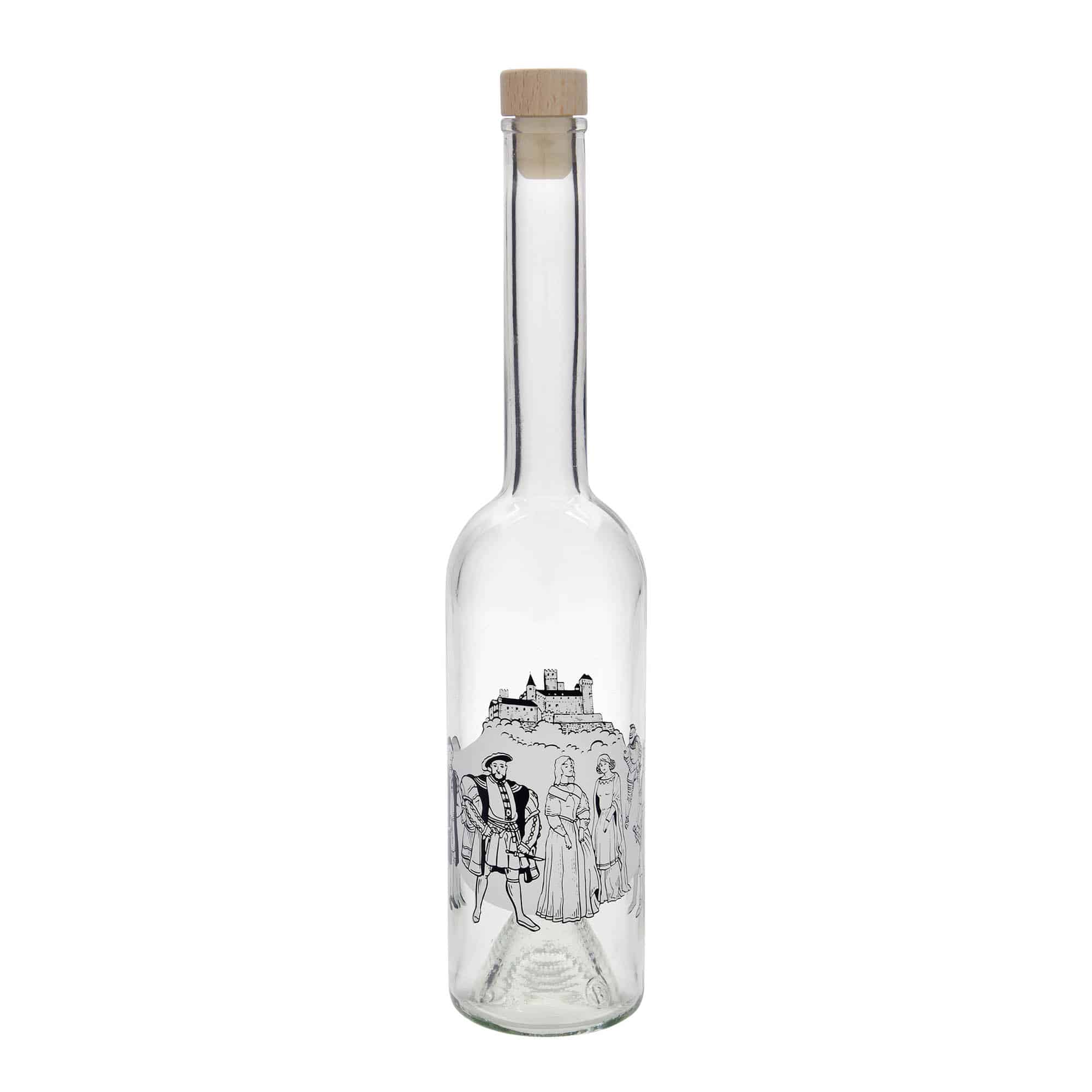 500 ml glasflaske 'Opera', motiv: Middelalder, åbning: Kork