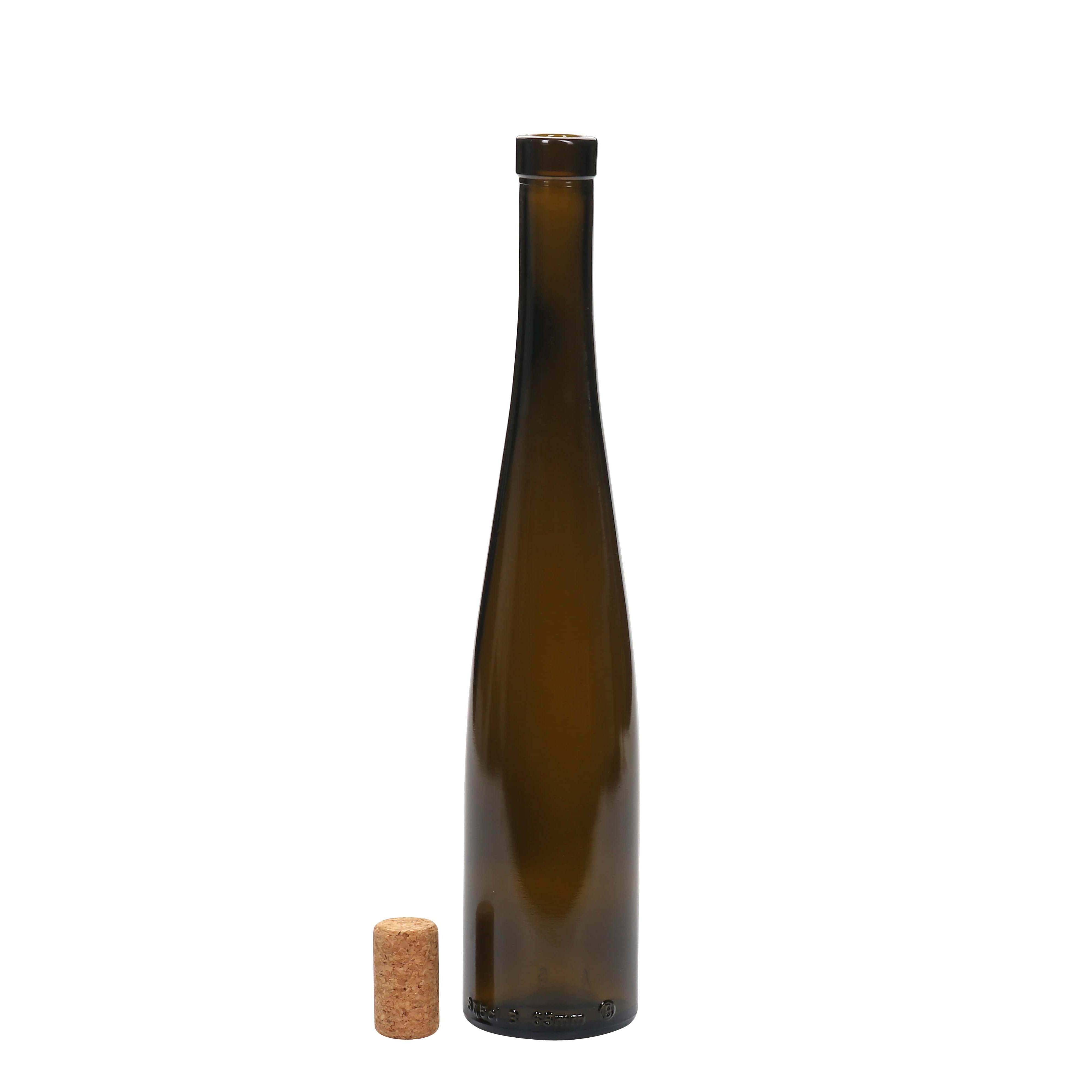 375 ml glasflaske 'Weinschlegel', antikgrøn, åbning: Kork