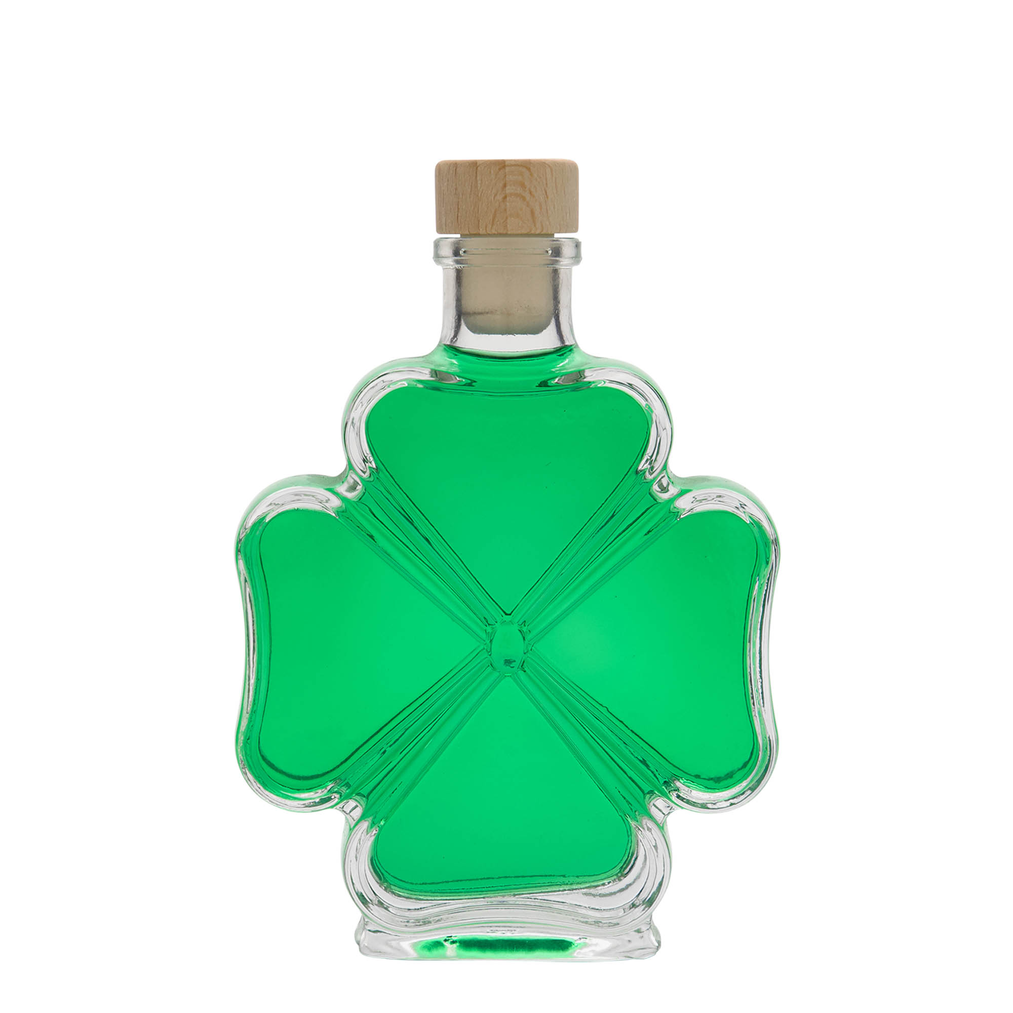 200 ml glasflaske 'Kleeblatt', åbning: kork 200 ml glasflaske 'Kleeblatt', åbning: kork