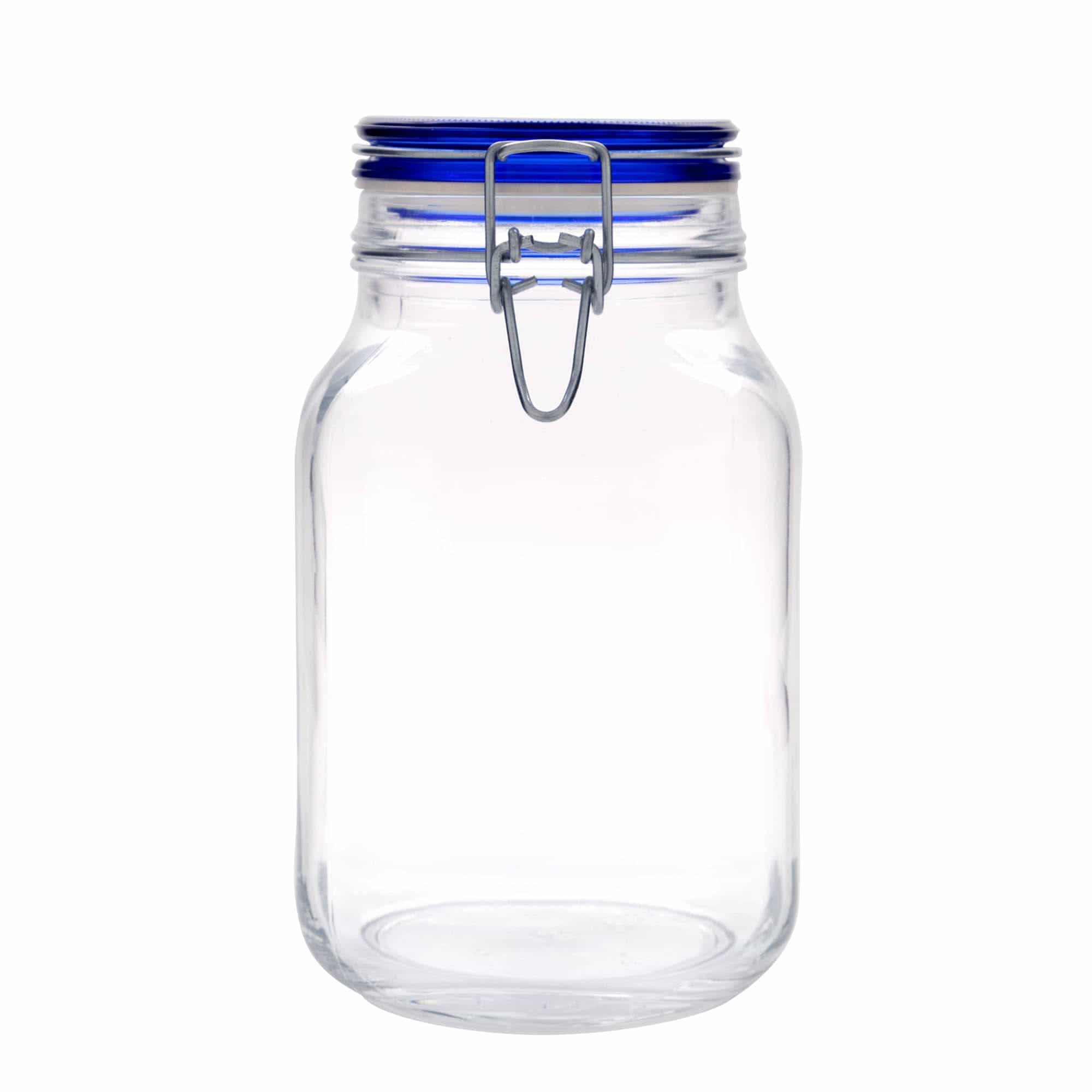 2.000 ml patentglas 'Fido', Blue Top, kvadratisk, åbning: Patentlåg
