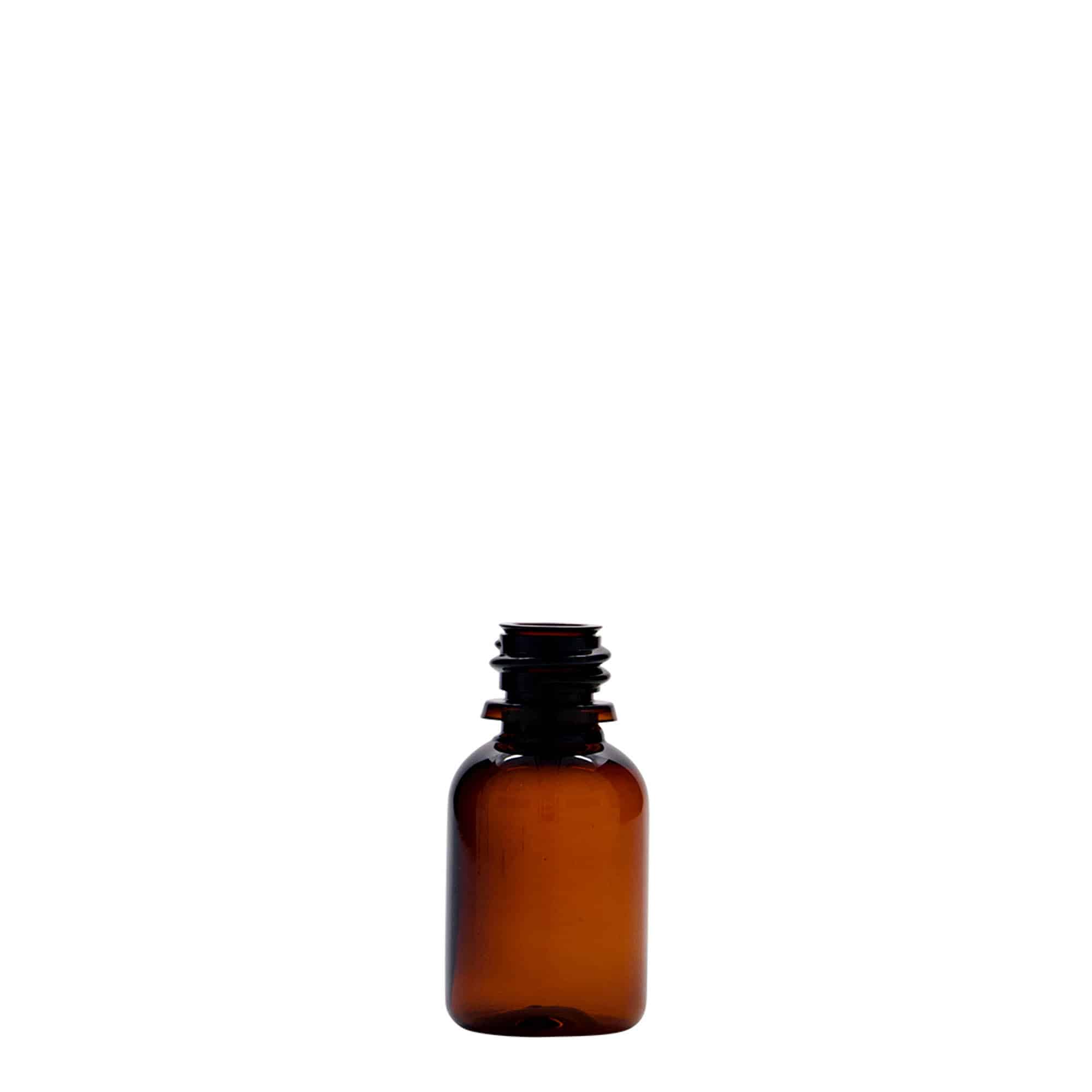20 ml PET-medicinflaske 'Easy Living', brun, plastik, åbning: DIN 18