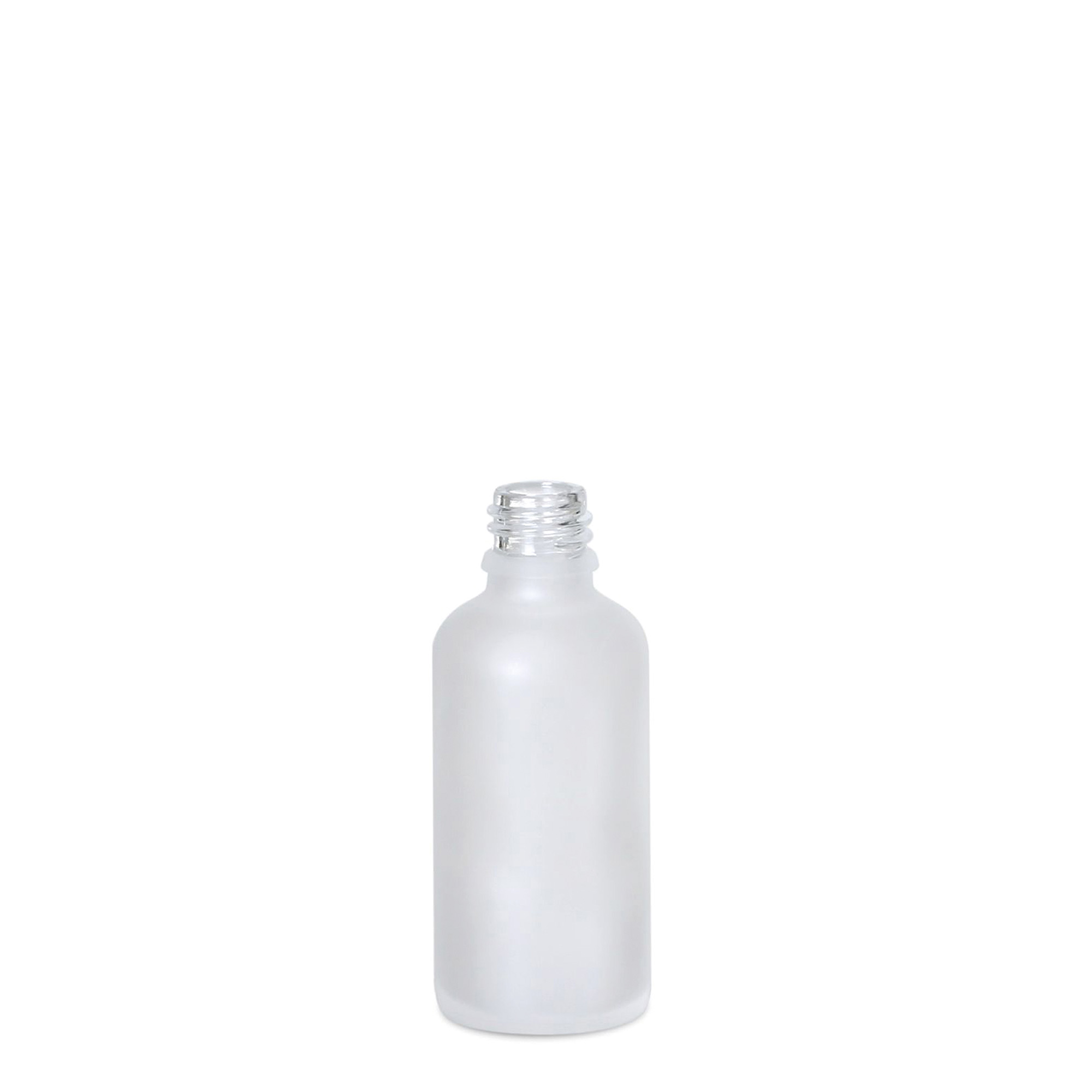 50 ml medicinflaske, glas, frostet, åbning: DIN 18 50 ml medicinflaske, glas, frostet, åbning: DIN 18
