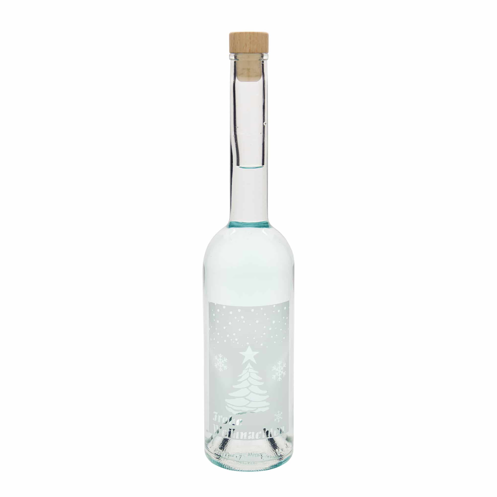 500 ml glasflaske 'Opera', motiv: Hvide jul, åbning: kork