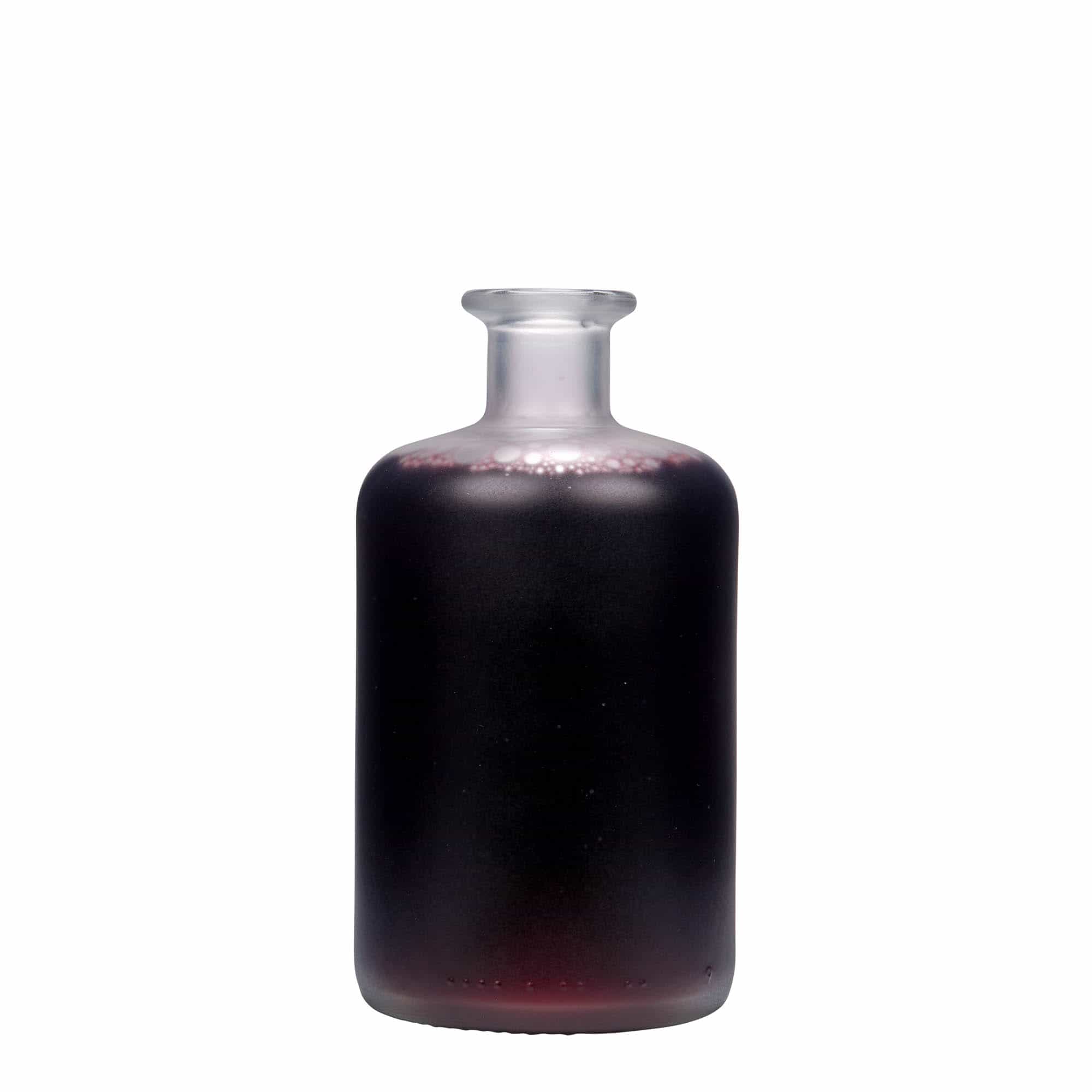 500 ml glasflaske apoteker, matteret, åbning: Kork