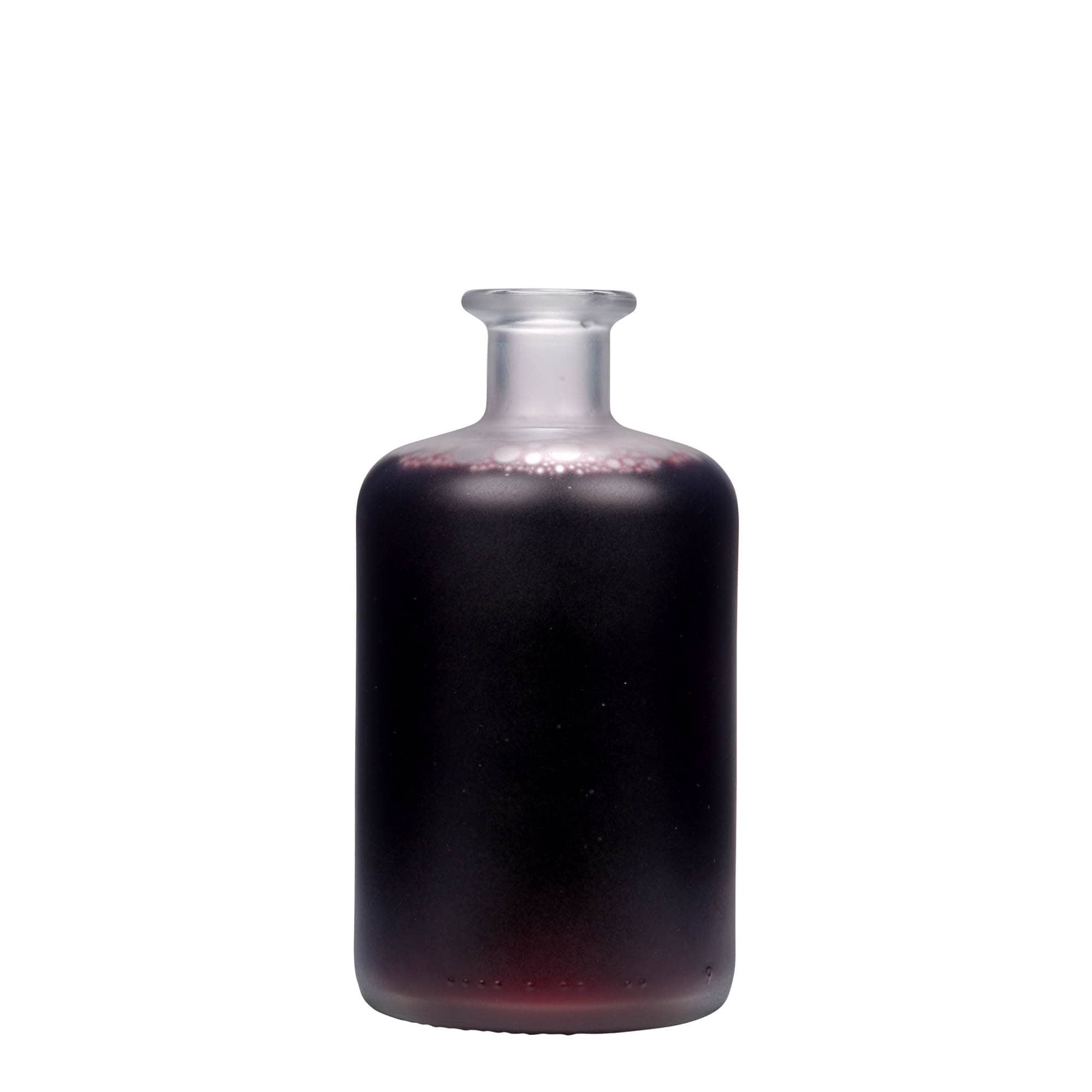 500 ml glasflaske apotekerglas, iset, åbning: kork