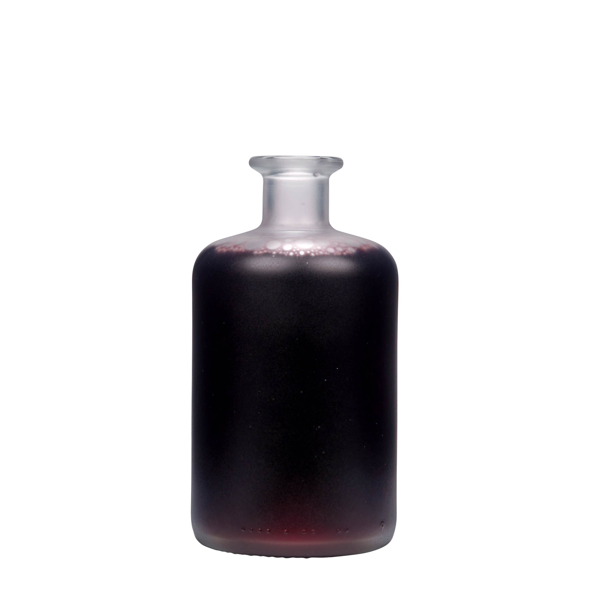 500 ml glasflaske apotekerglas, iset, åbning: kork