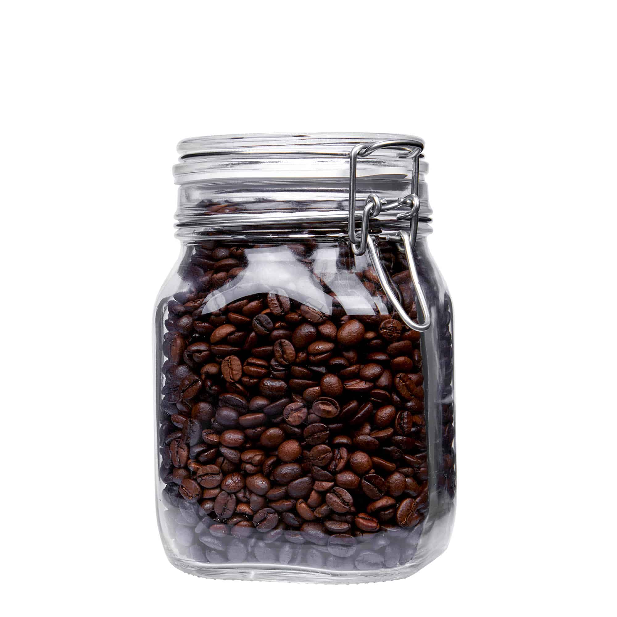 1.000 ml trådlågsglas 'Fido', firkantet, åbning: trådlågslukning