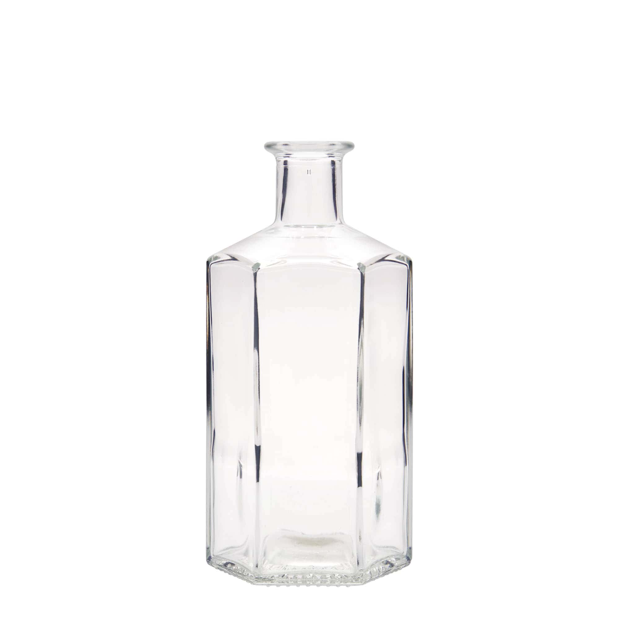 500 ml glasflaske apoteker 'Jimmy', sekskantet, åbning: kork