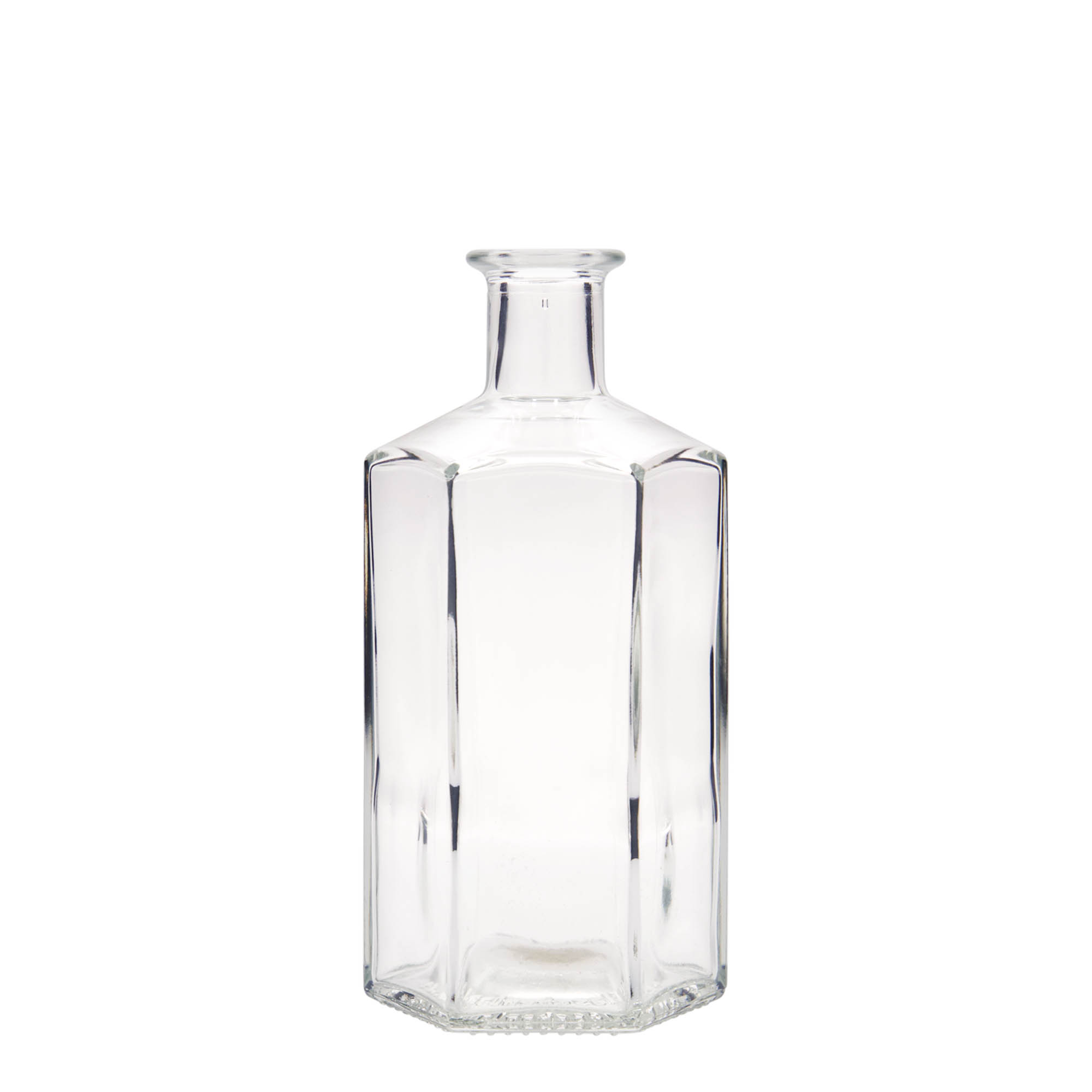 500 ml glasflaske apoteker »Jimmy«, sekskantet, åbning: kork