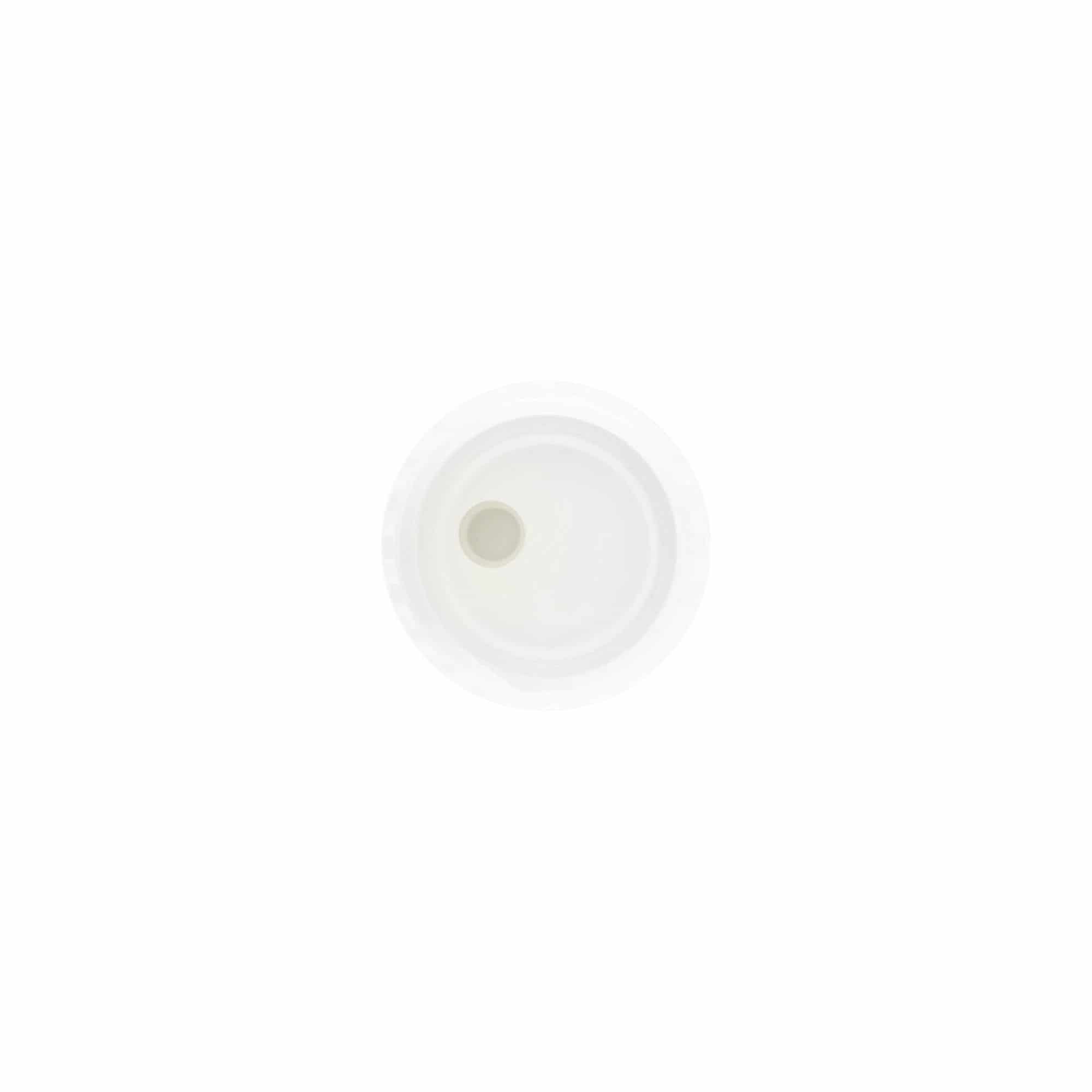 Skruelåg Disc Top, PP-plast, hvid, til åbning: 24/410