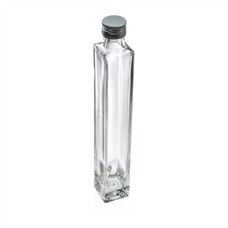 200 ml glasflaske 'Tommy', kvadratisk, åbning: PP 28