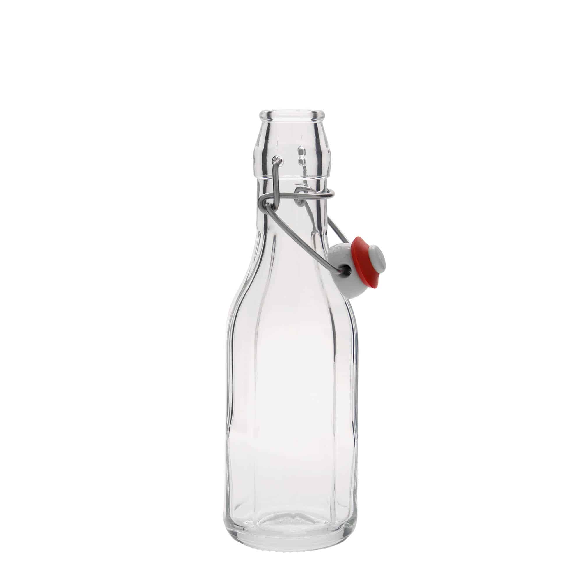 250 ml glasflaske 'Bravo', tikantet, åbning: Patentlåg
