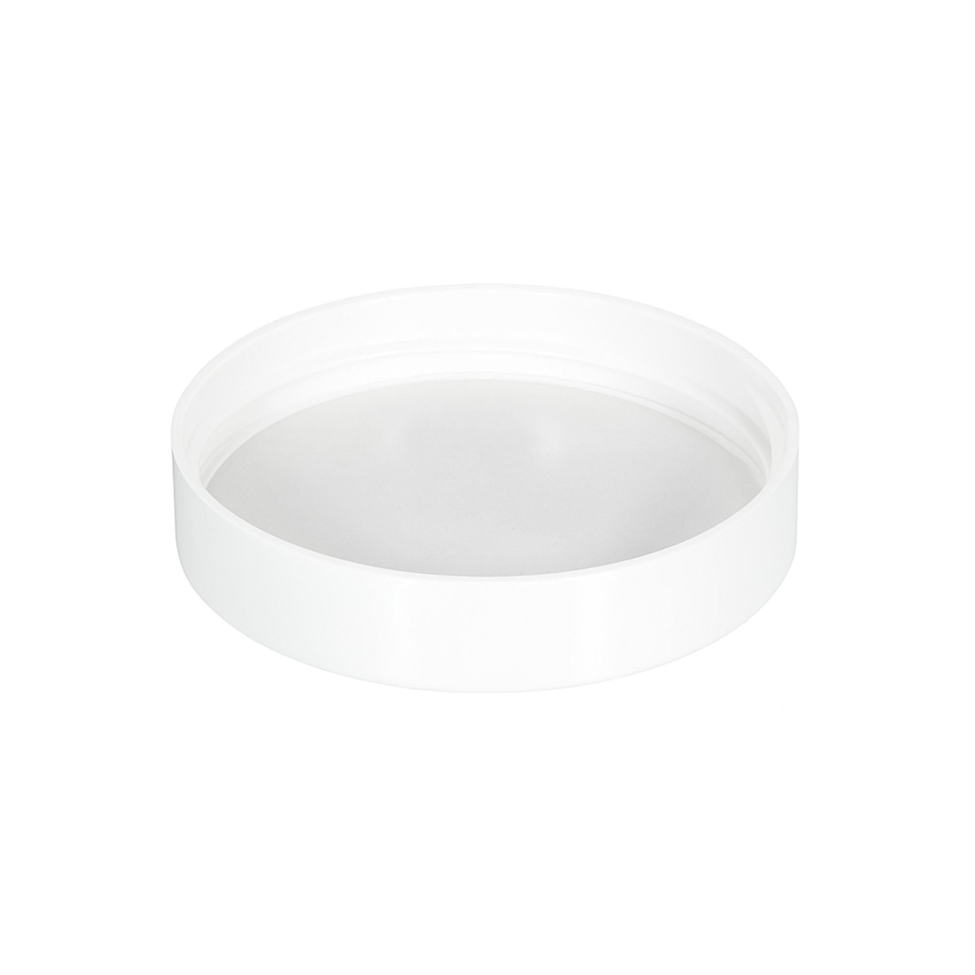 Skruelåg til 120 ml 'Brown Line', HPM-plast, hvid Skruelåg til 120 ml 'Brown Line', HPM-plast, hvid
