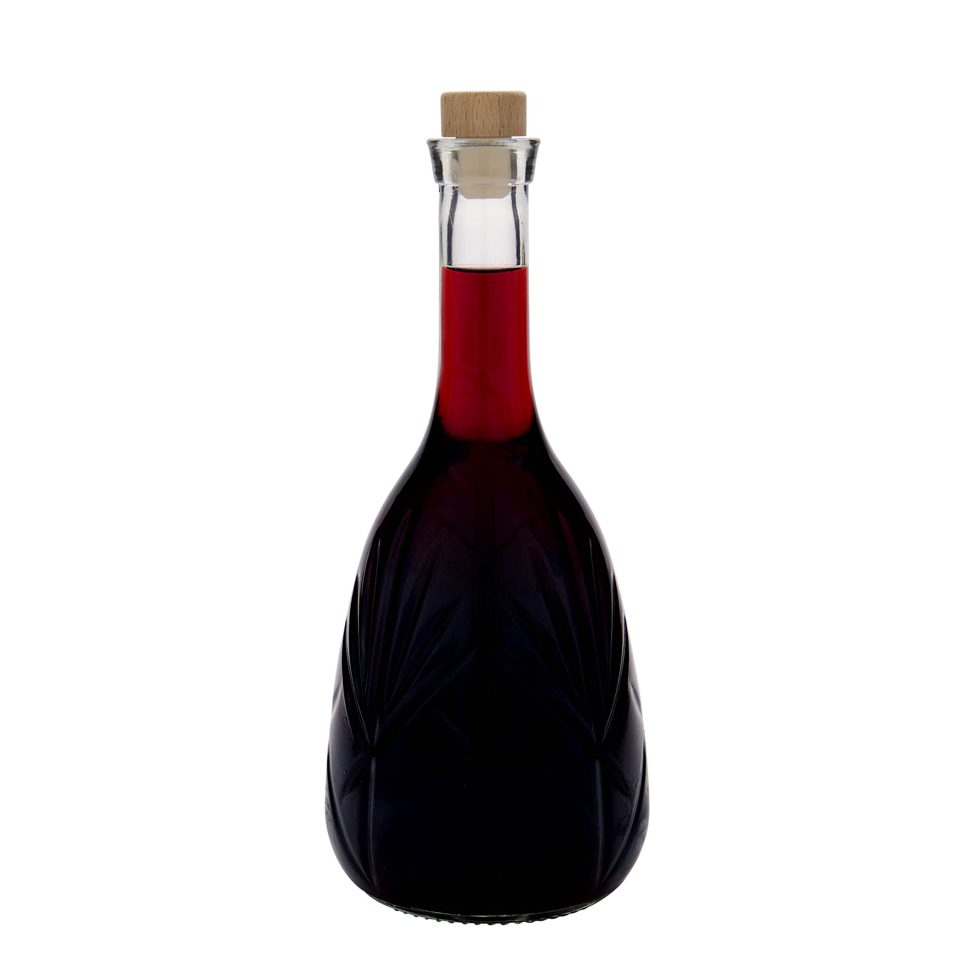 1.000 ml glasflaske 'Reliefa', åbning: kork
