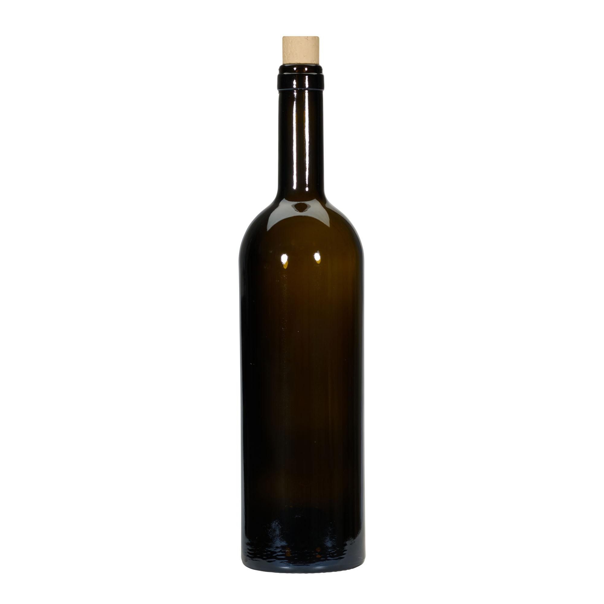 750 ml vinflaske 'Golia', antikgrøn, munding: kork