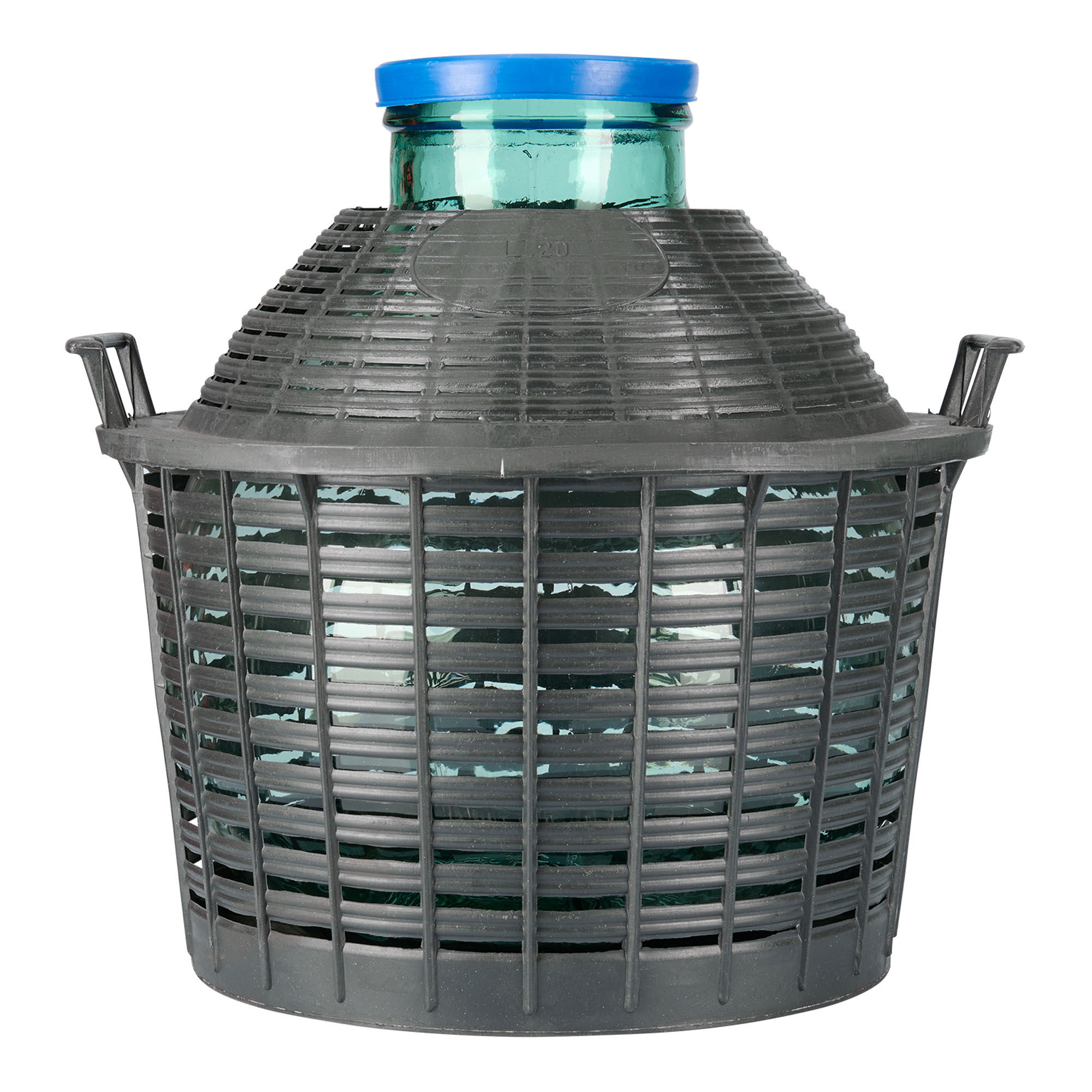 20 l ballonflaske med bred hals, glas, åbning: påsætning af låg 20 l ballonflaske med bred hals, glas, åbning: påsætning af låg