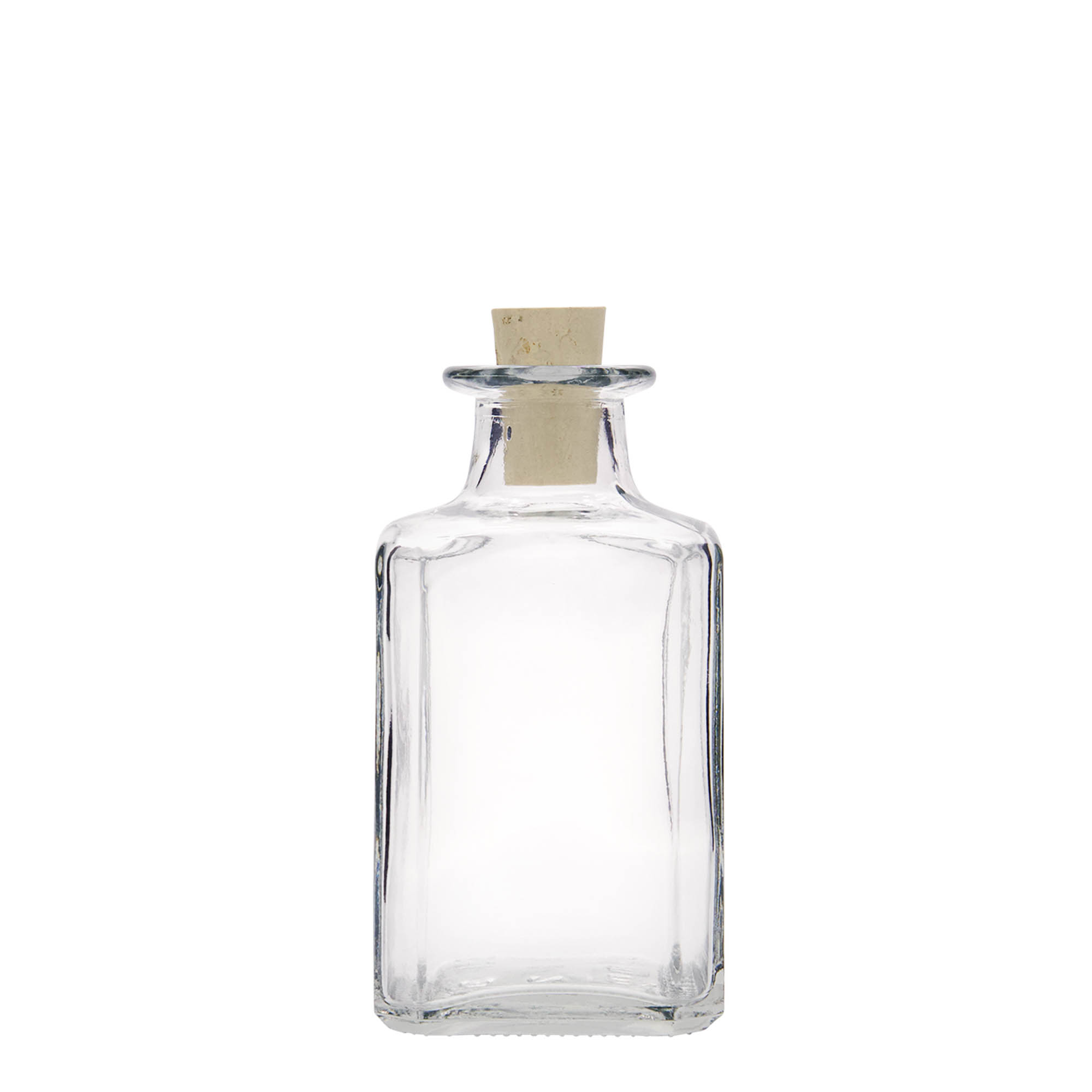 250 ml glasflaske 'Torben', kvadratisk, åbning: kork 250 ml glasflaske 'Torben', kvadratisk, åbning: kork