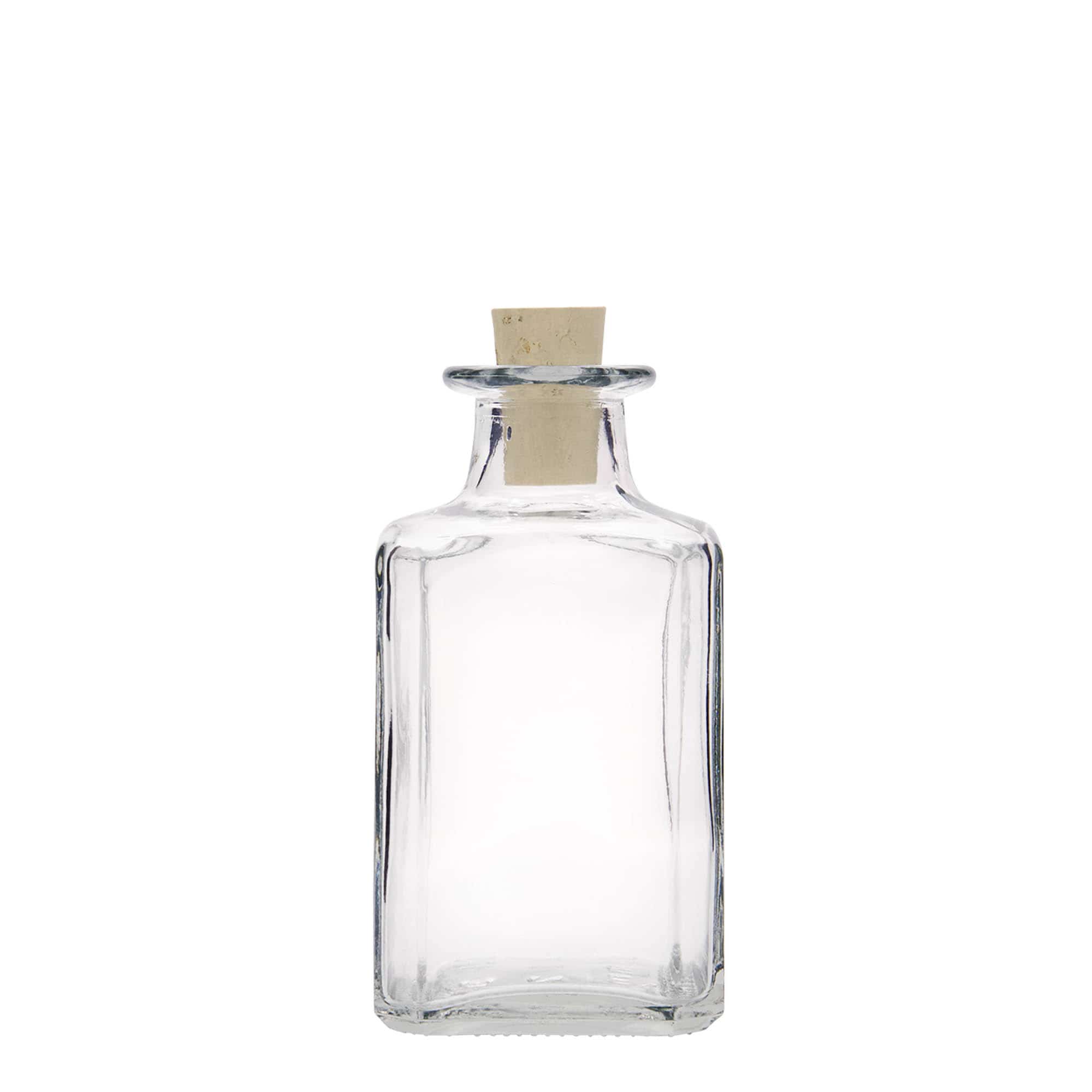 250 ml glasflaske 'Torben', kvadratisk, åbning: kork