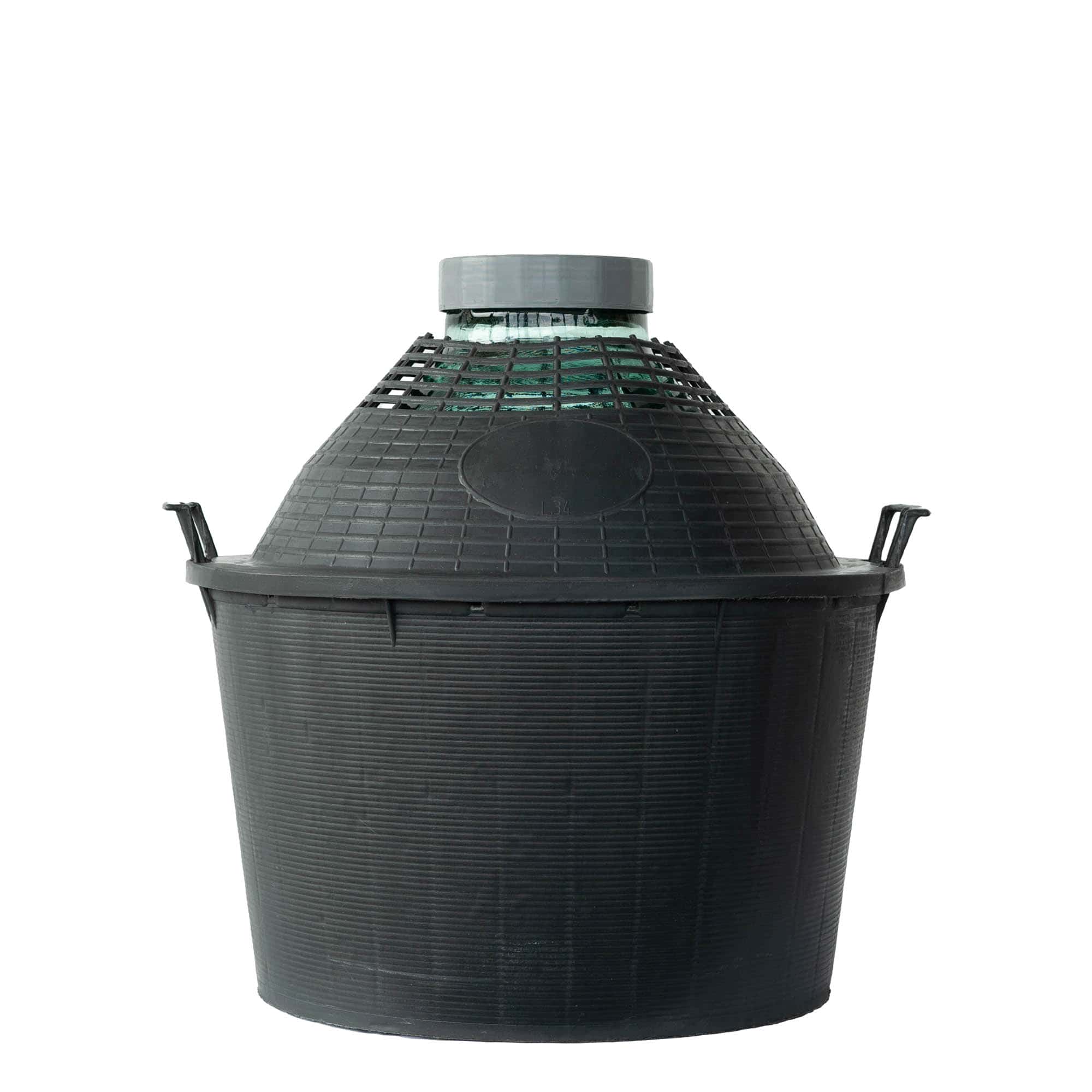 34 l ballonflaske, bredhalset, glas, åbning: Skruelåg