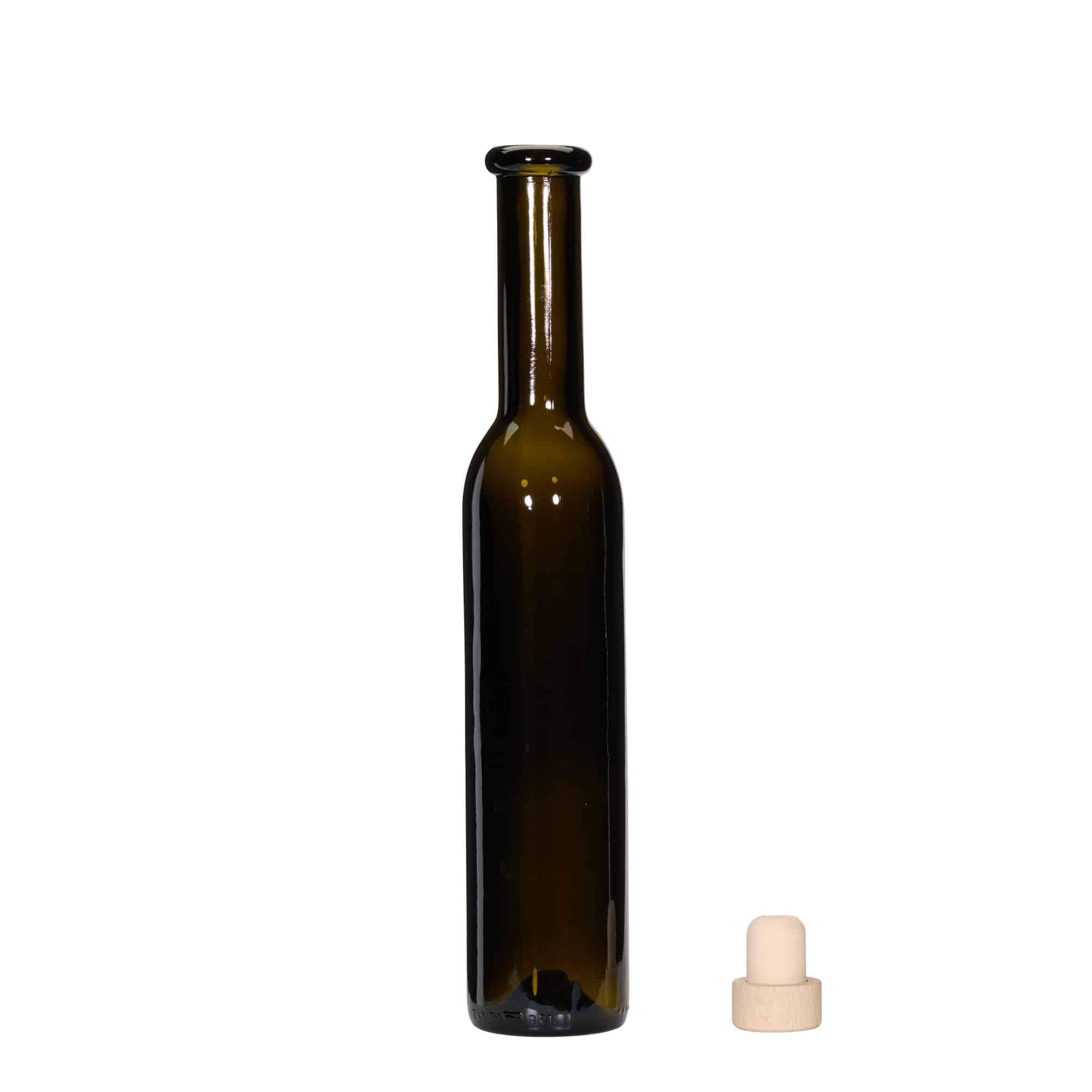 250 ml glasflaske 'Rocky', antikgrøn, åbning: kork