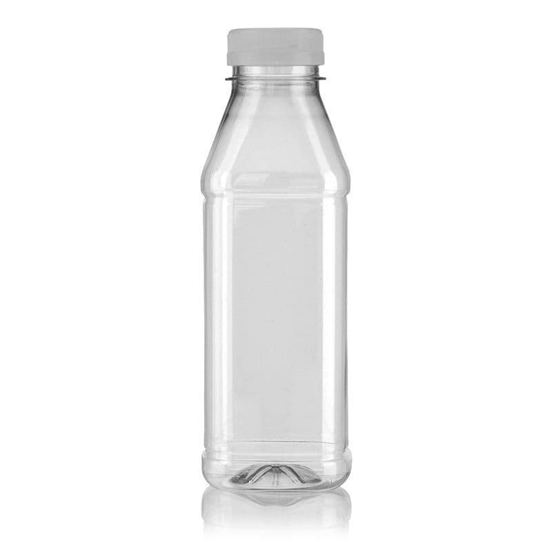500 ml PET-flaske 'Milk and Juice Carré', kvadratisk, plast, åbning: 38 mm