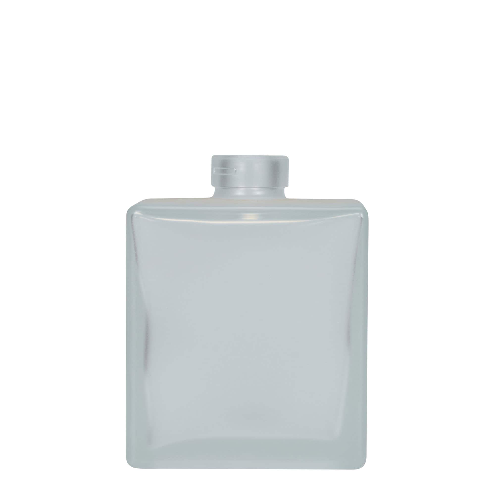 500 ml glasflaske 'Cube', kvadratisk, matteret, åbning: Kork 500 ml glasflaske 'Cube', kvadratisk, matteret, åbning: Kork