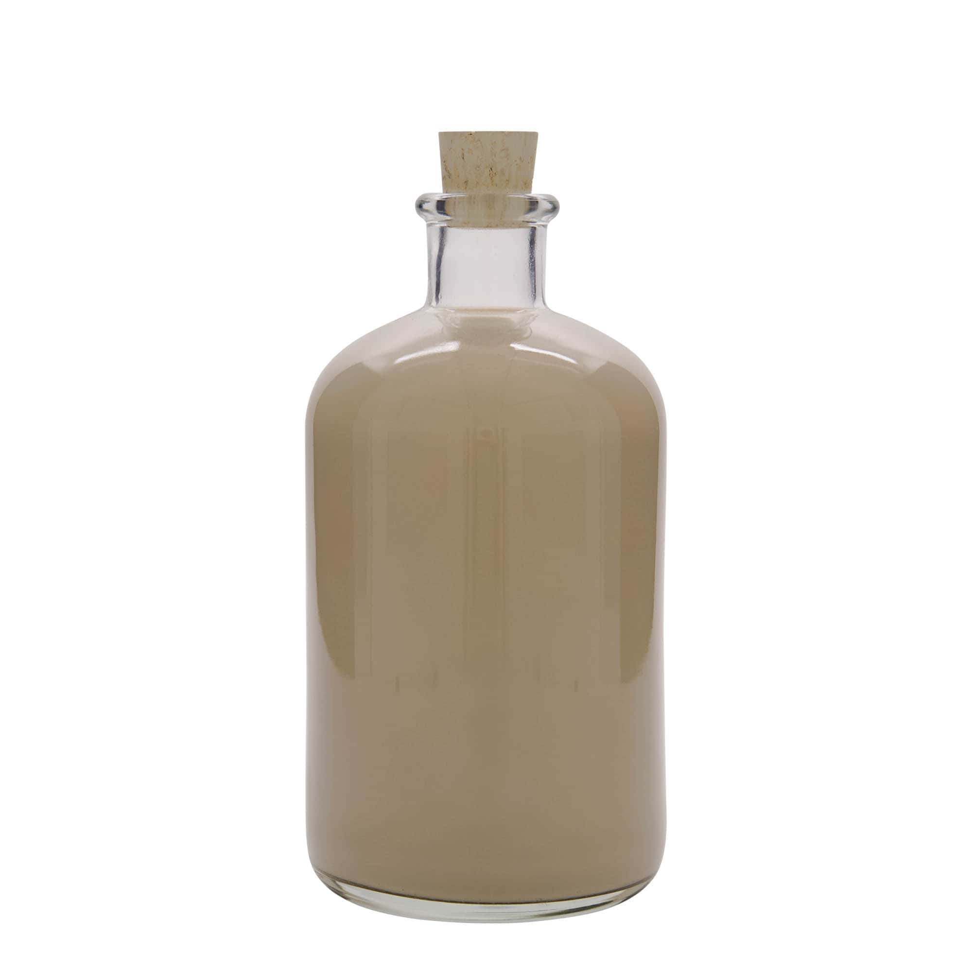1.000 ml glasflaske apoteker, åbning: Kork