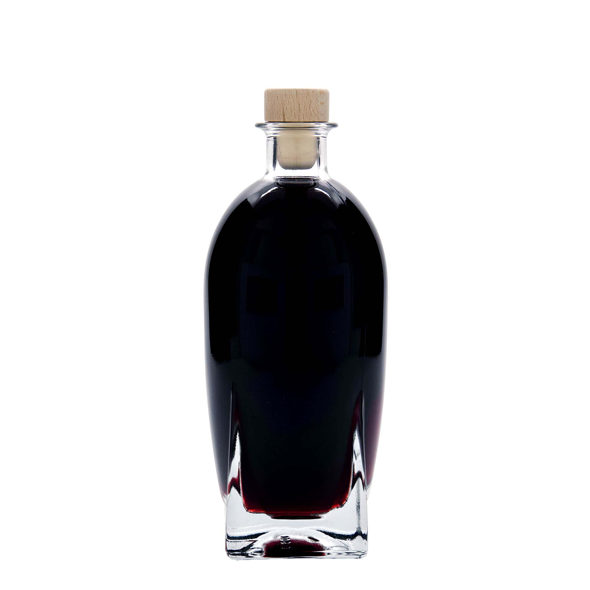 500 ml glasflaske 'Zino', kvadratisk, åbning: Kork