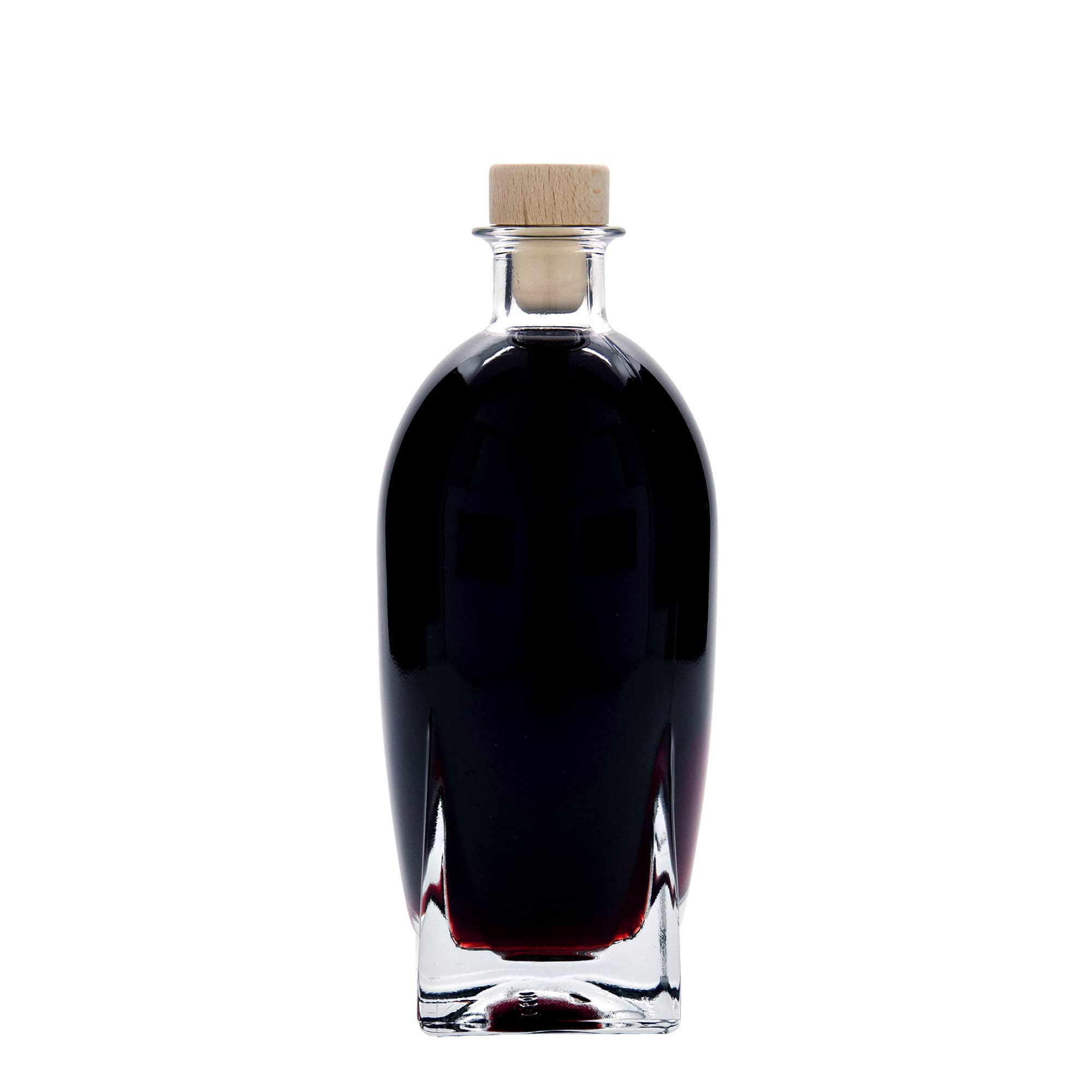 500 ml glasflaske 'Zino', firkantet, åbning: kork
