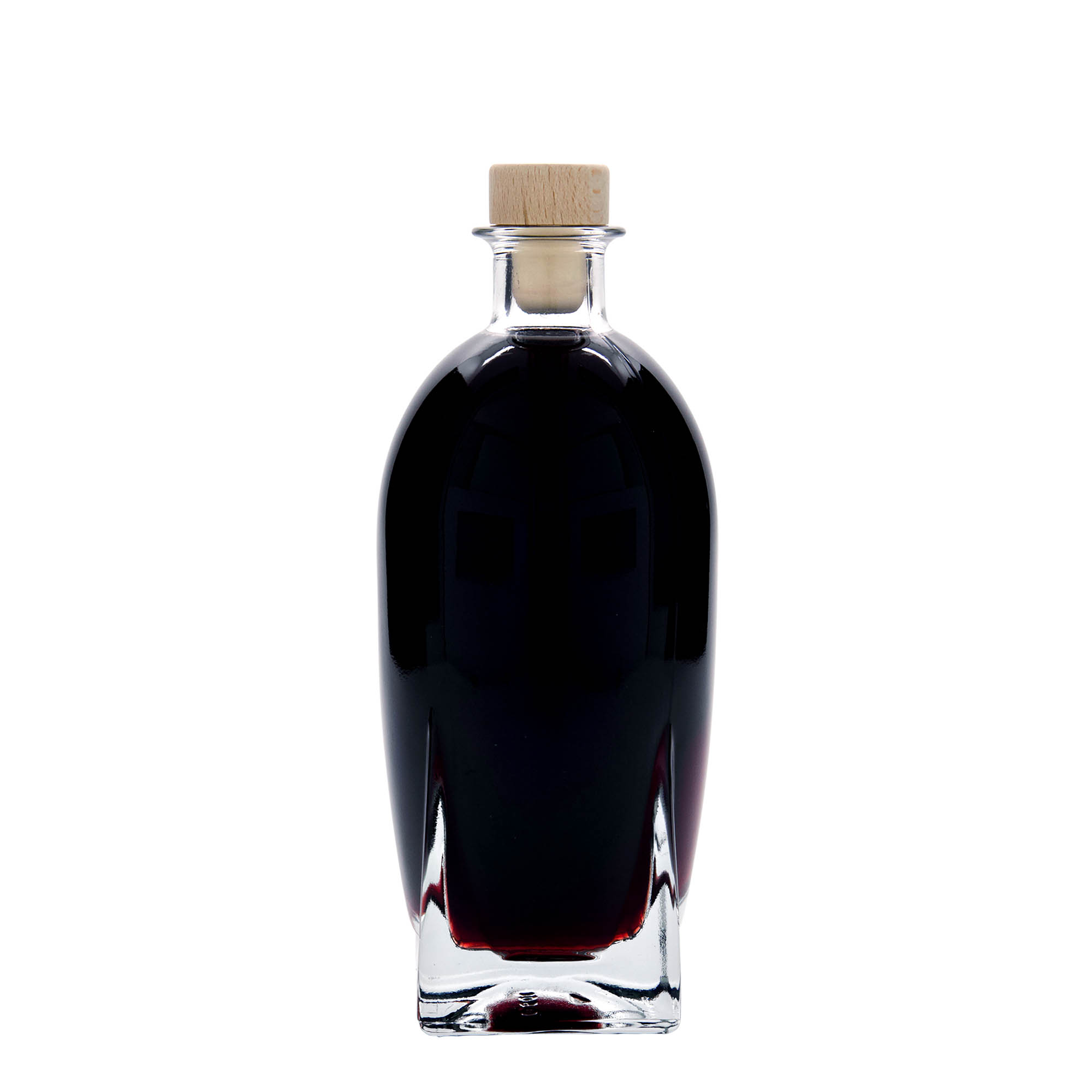 500 ml glasflaske 'Zino', firkantet, åbning: kork 500 ml glasflaske 'Zino', firkantet, åbning: kork