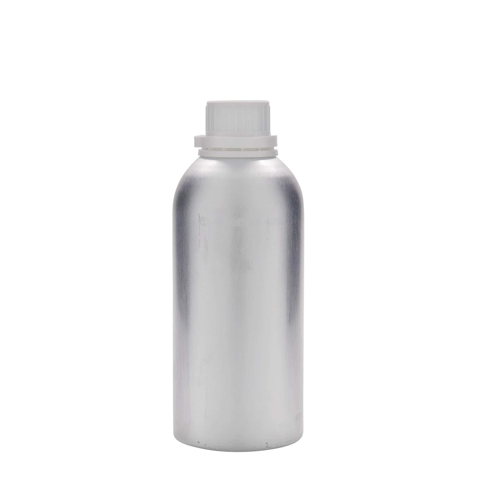 625 ml aluminiumsflaske, metal, sølv, åbning: DIN 32